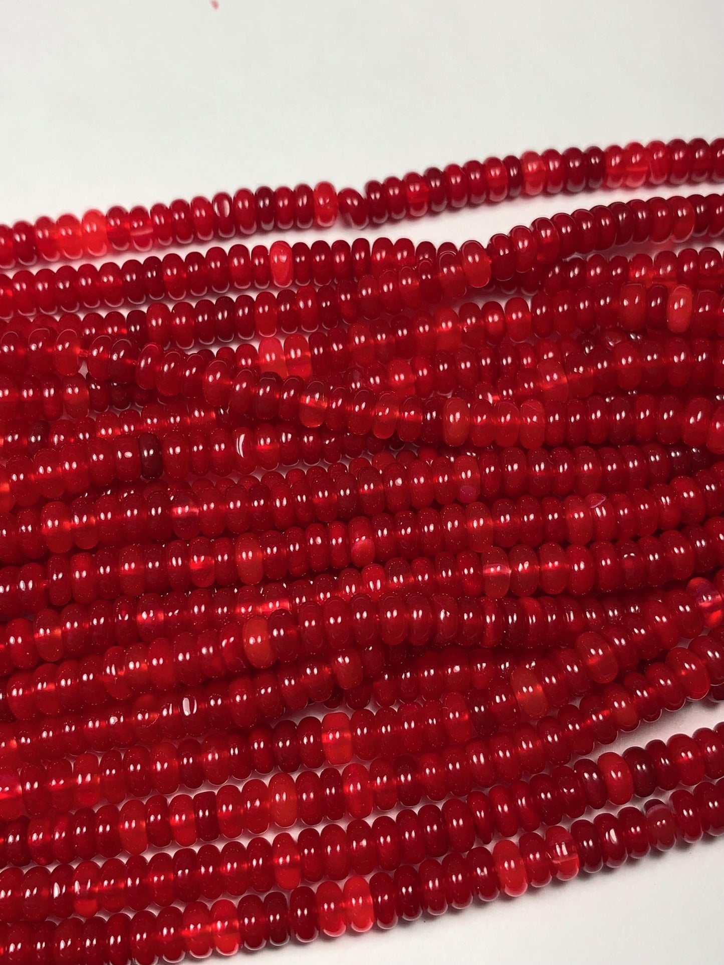 2x4mm Genuine Natural Red Agate Smooth Rondelle Beads 15" Strand