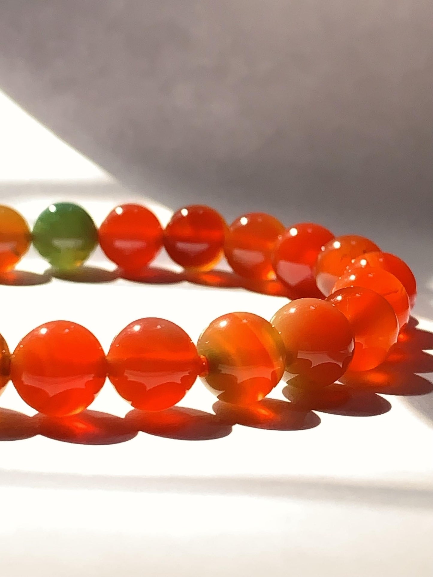 Red Agate Stretch Bracelet: AAA Grade Gemstone, Handmade in USA