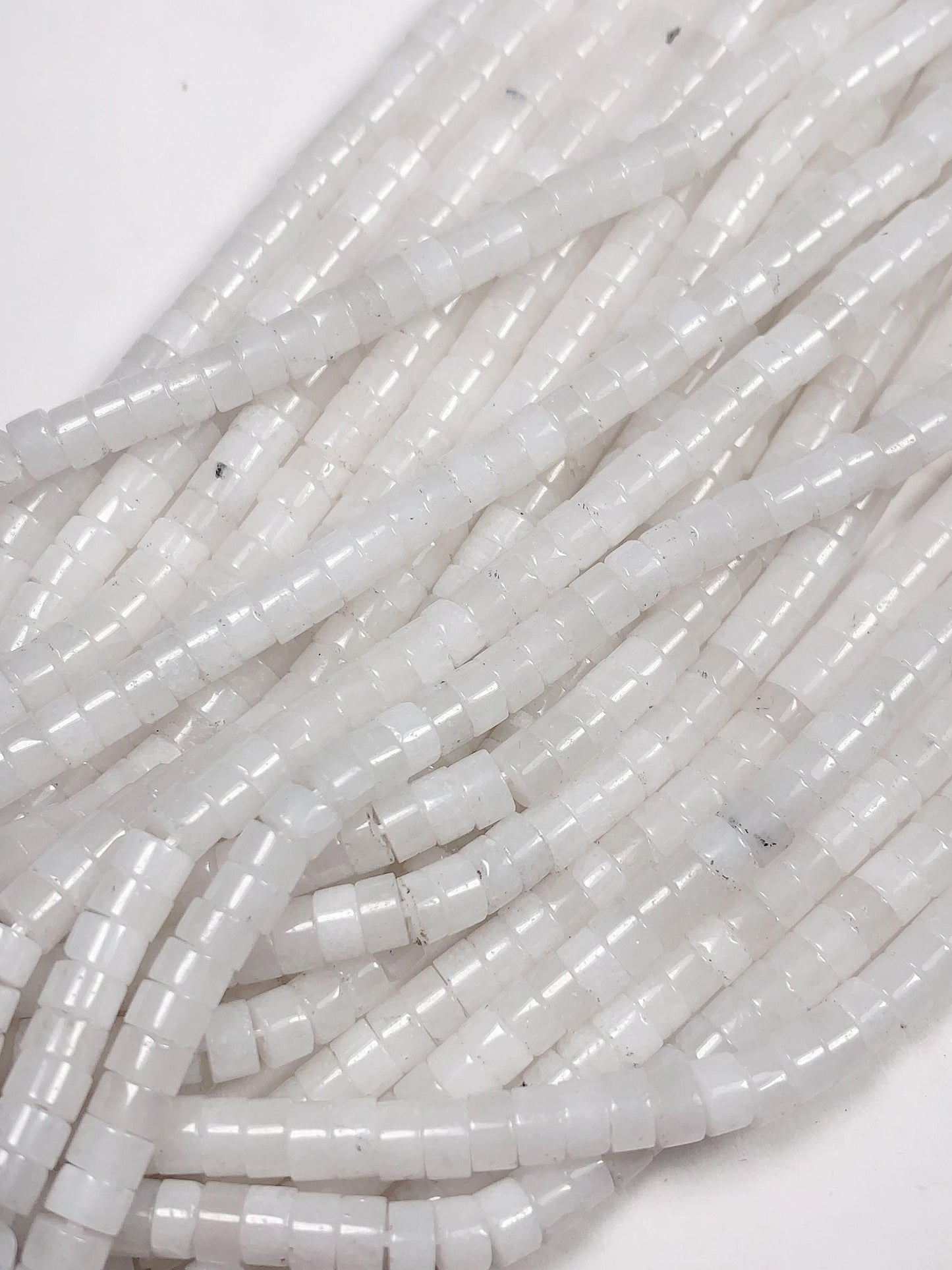 2x4mm Good Quality Natural white jade Heishi Disc Beads 15.5" Strand