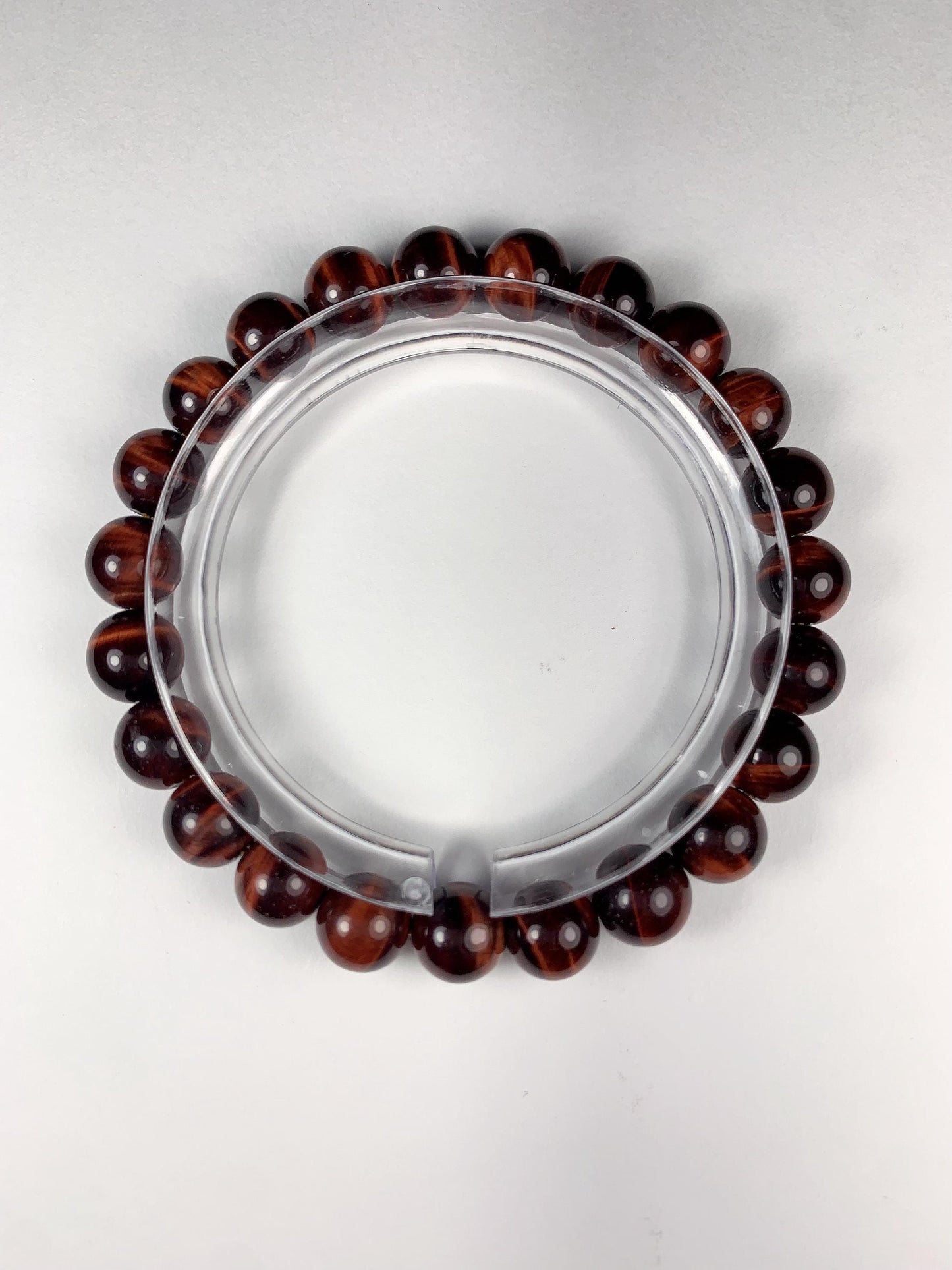 Grade AAA Genuine Natural Red Tiger's Eye Smooth Round Stretch Bracelet 8mm