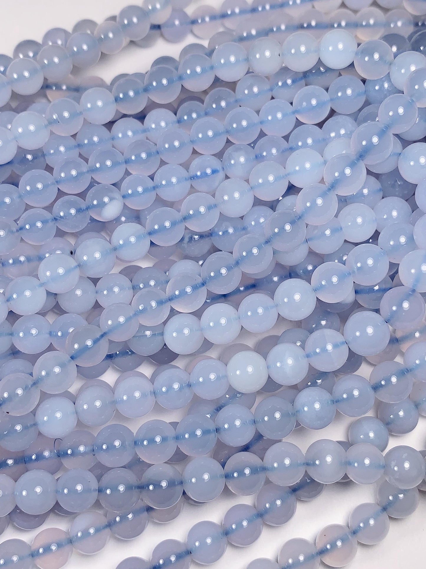 6mm AAA Natural Blue Agate Beads: Gemstone Strand (15.5")