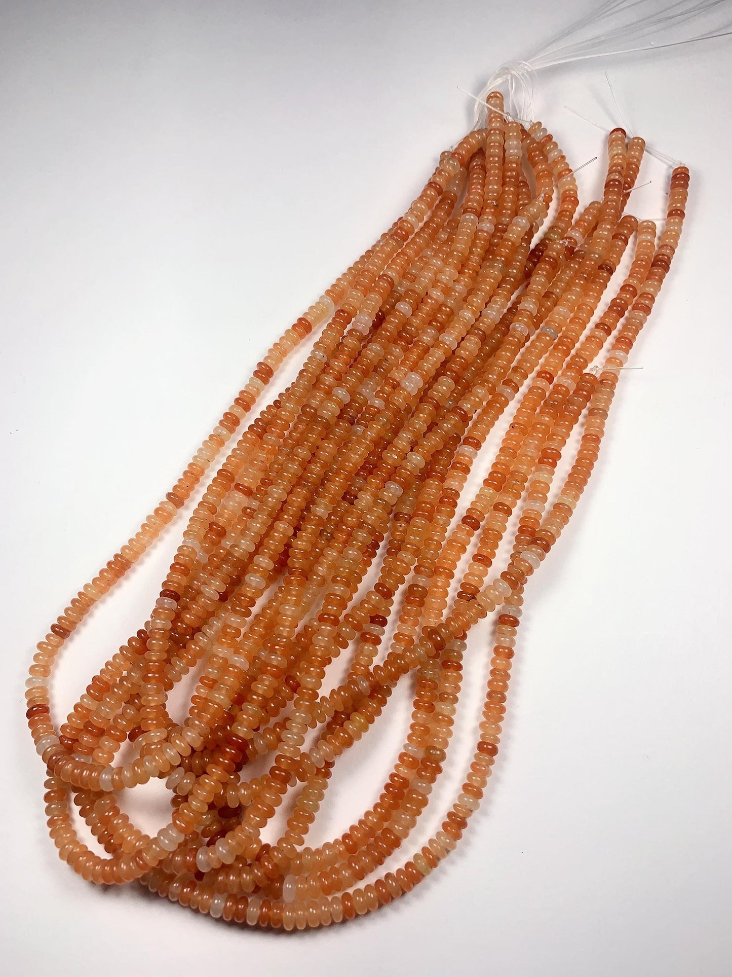 2x4mm Good Quality Natural Orange Red Aventurine Smooth Rondelle Beads 15.5" Strand
