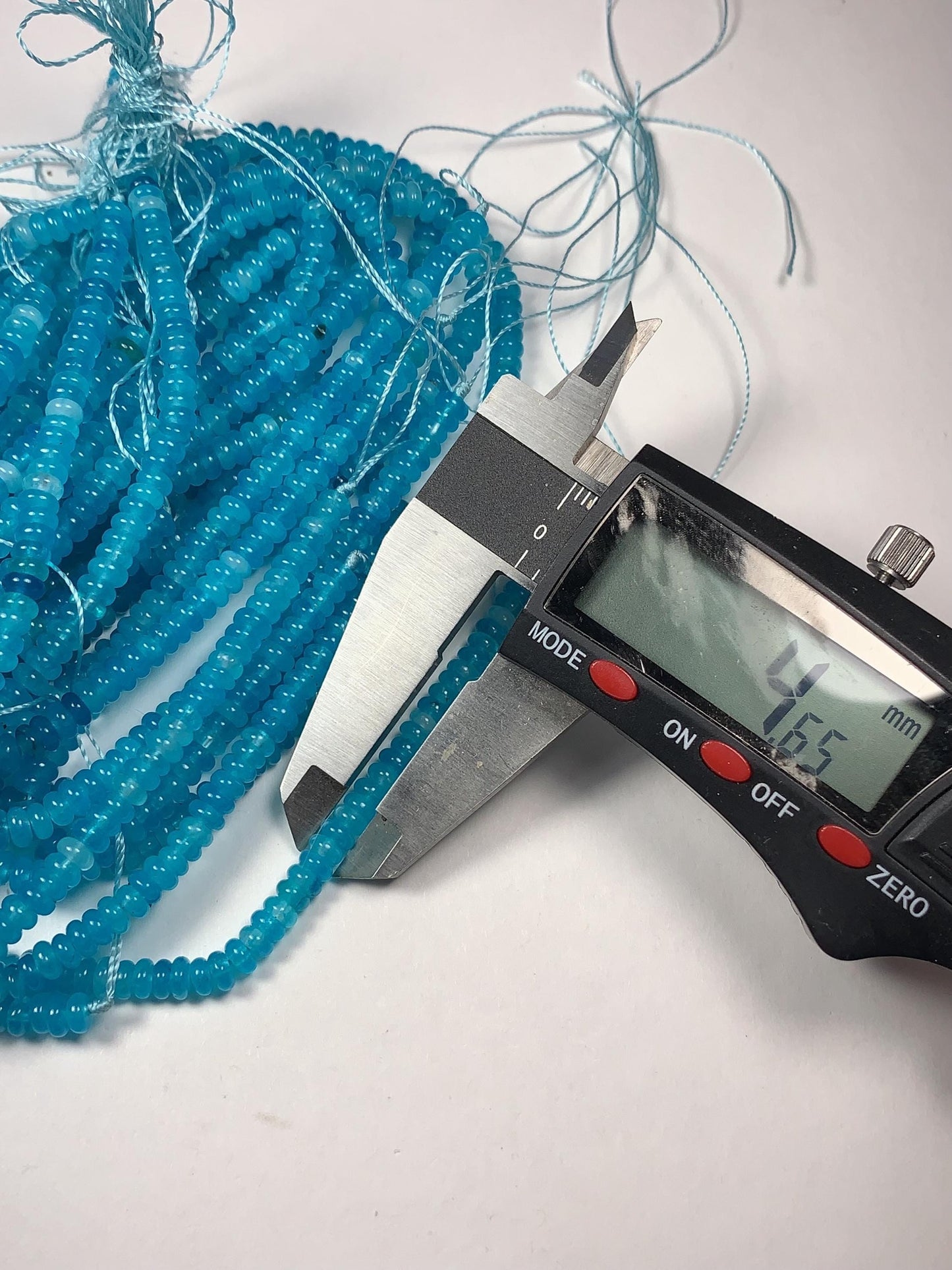 2x4mm Aqua Blue Agate Smooth Rondelle Beads 15" Strand