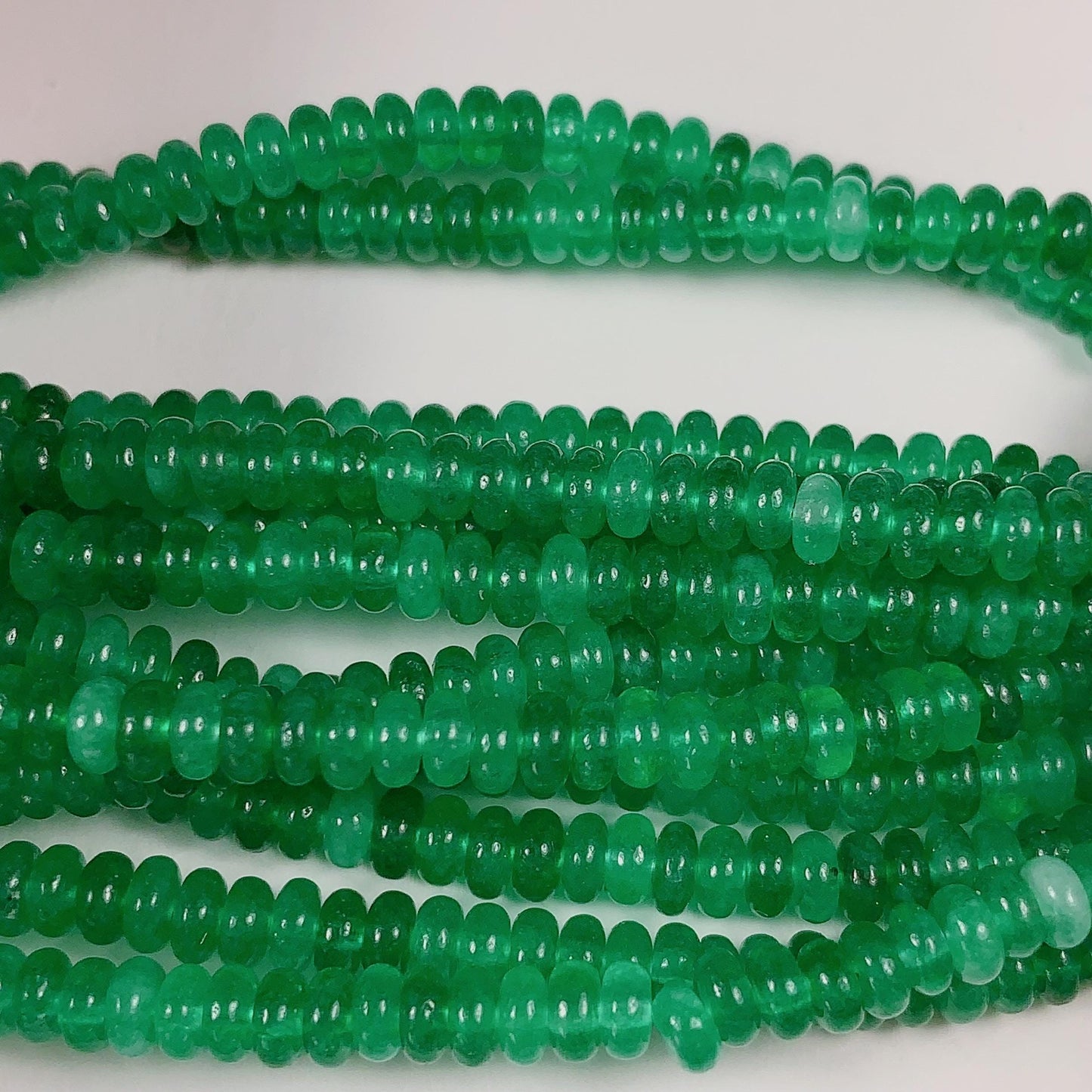 2x4mm Natural Green Agate Smooth Rondelle Beads 15 Strand
