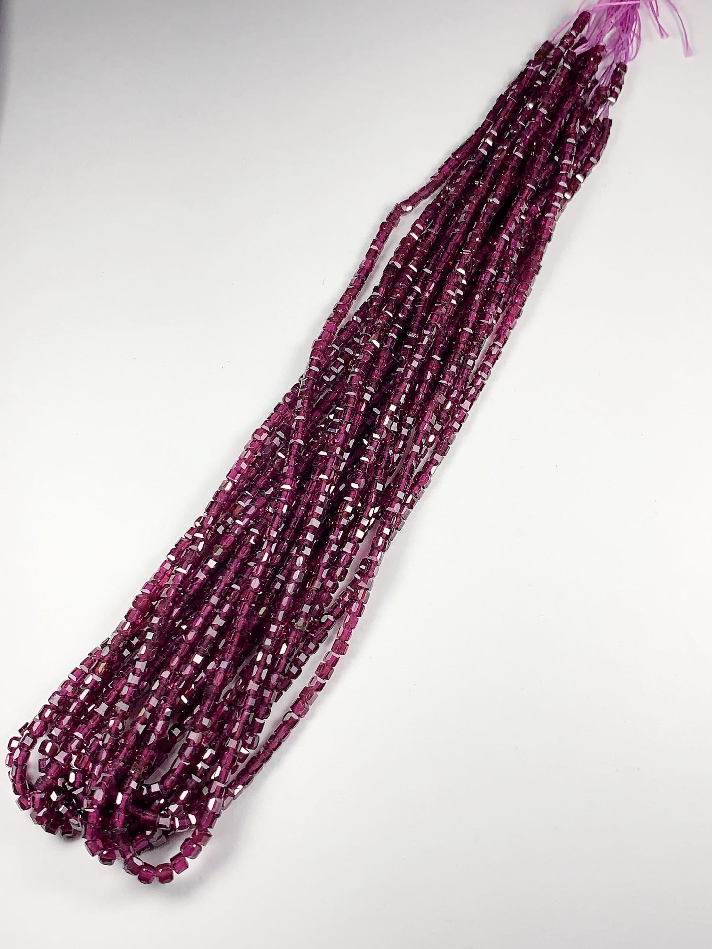 AAA Natural Magenta Purple Garnet Faceted Cube Square Dice Beads Strand 15.5 2mm 3mm Gemstone