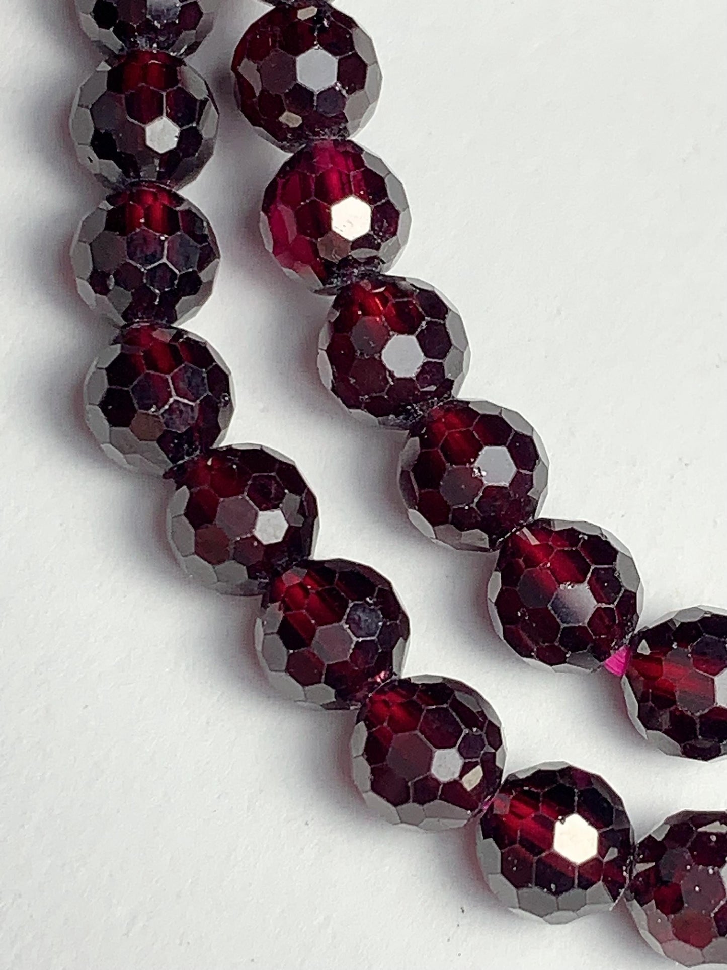 6mm AAA Natural Mozambique Magenta Deep Purple Garnet Faceted Round Beads 7.5" Strand Gemstone
