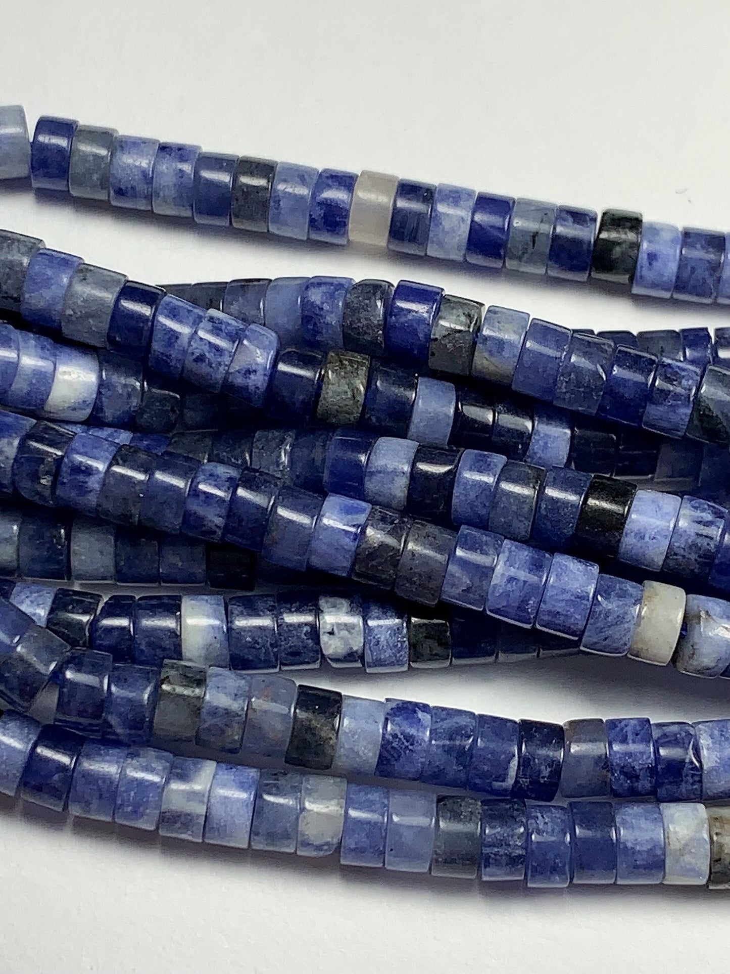 2x4mm Natural Blue Sodalite Heishi Disc Beads 15 Strand