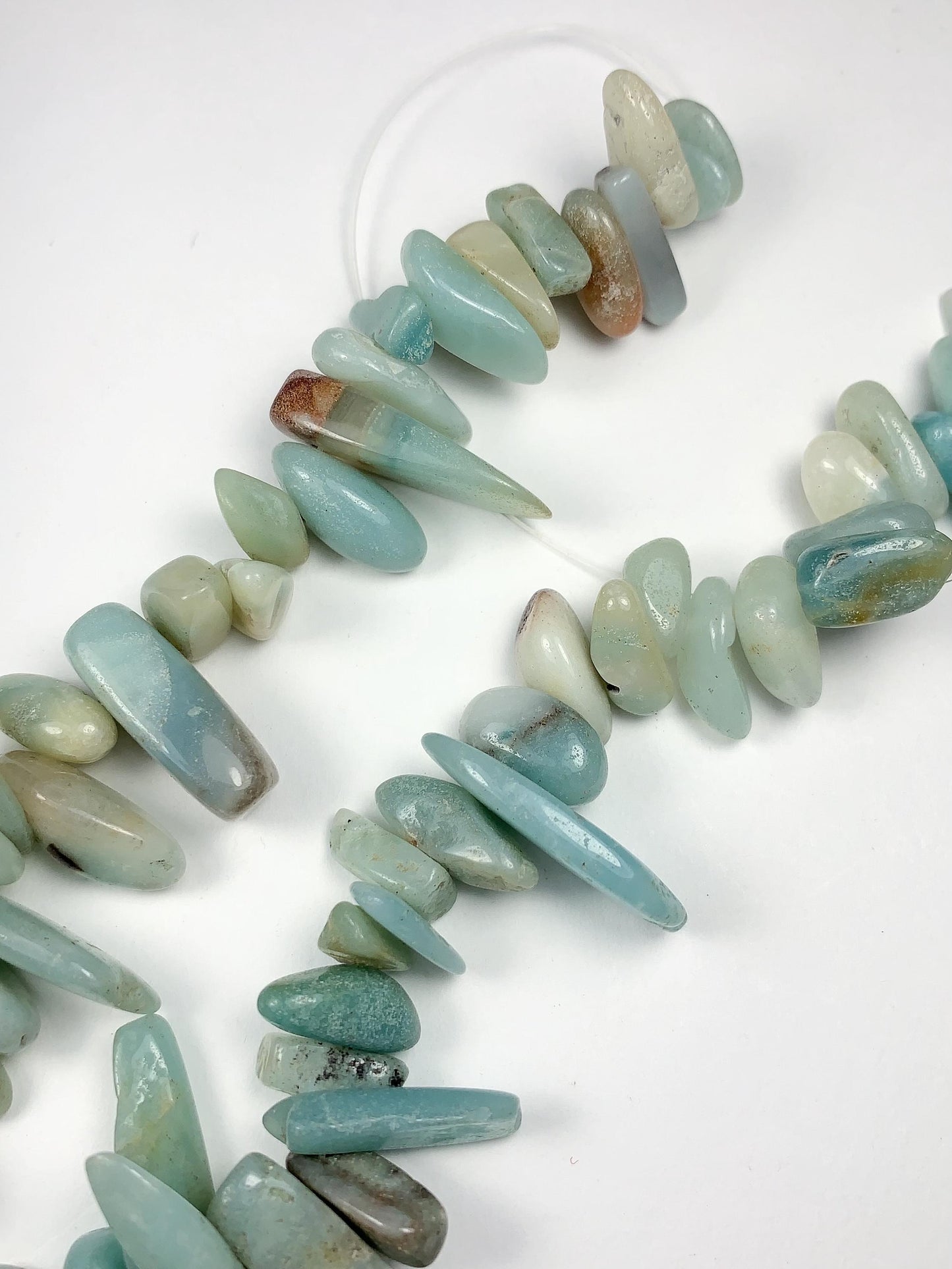 15-18mm Natural Sky Blue Brown Amazonite Stick Spike Nugget Pebble Irregular Chips Beads Strand 15 Jewelry Making DIY Gemstone
