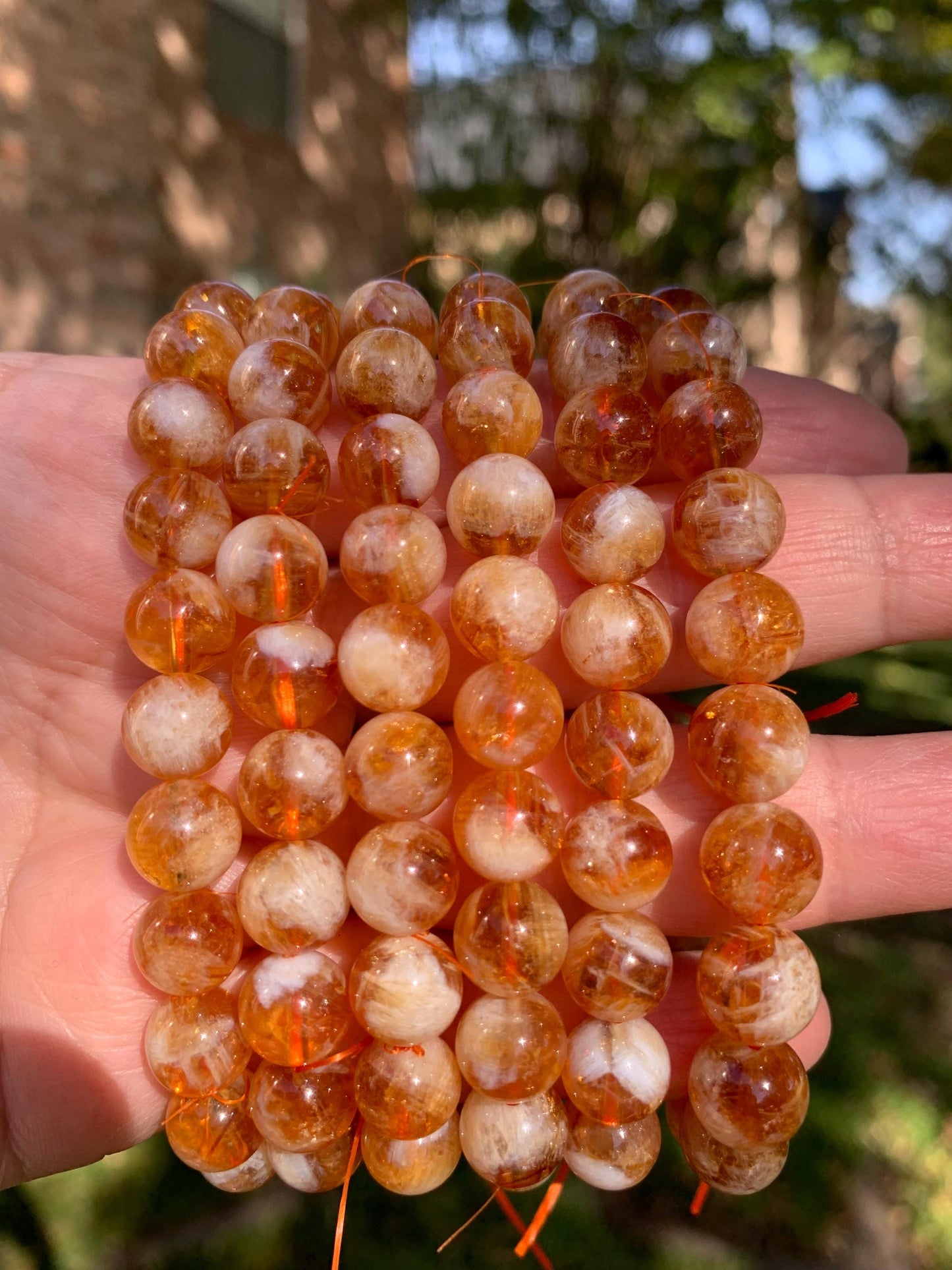 High Quality Natural Deep Yellow Golden Citrine Smooth Round Beads 15.5“ Strand Genuine Gemstone