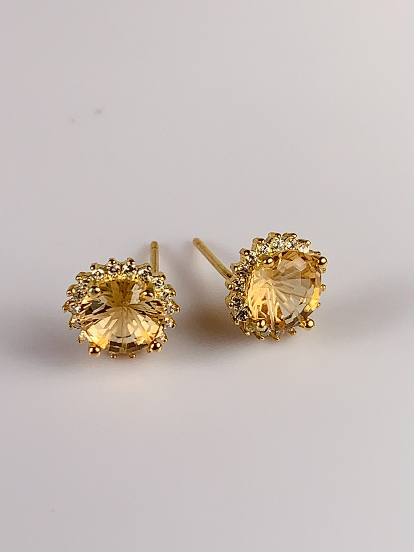 6mm Grade AAA Citrine Millennium Cut Sterling Silver Earring
