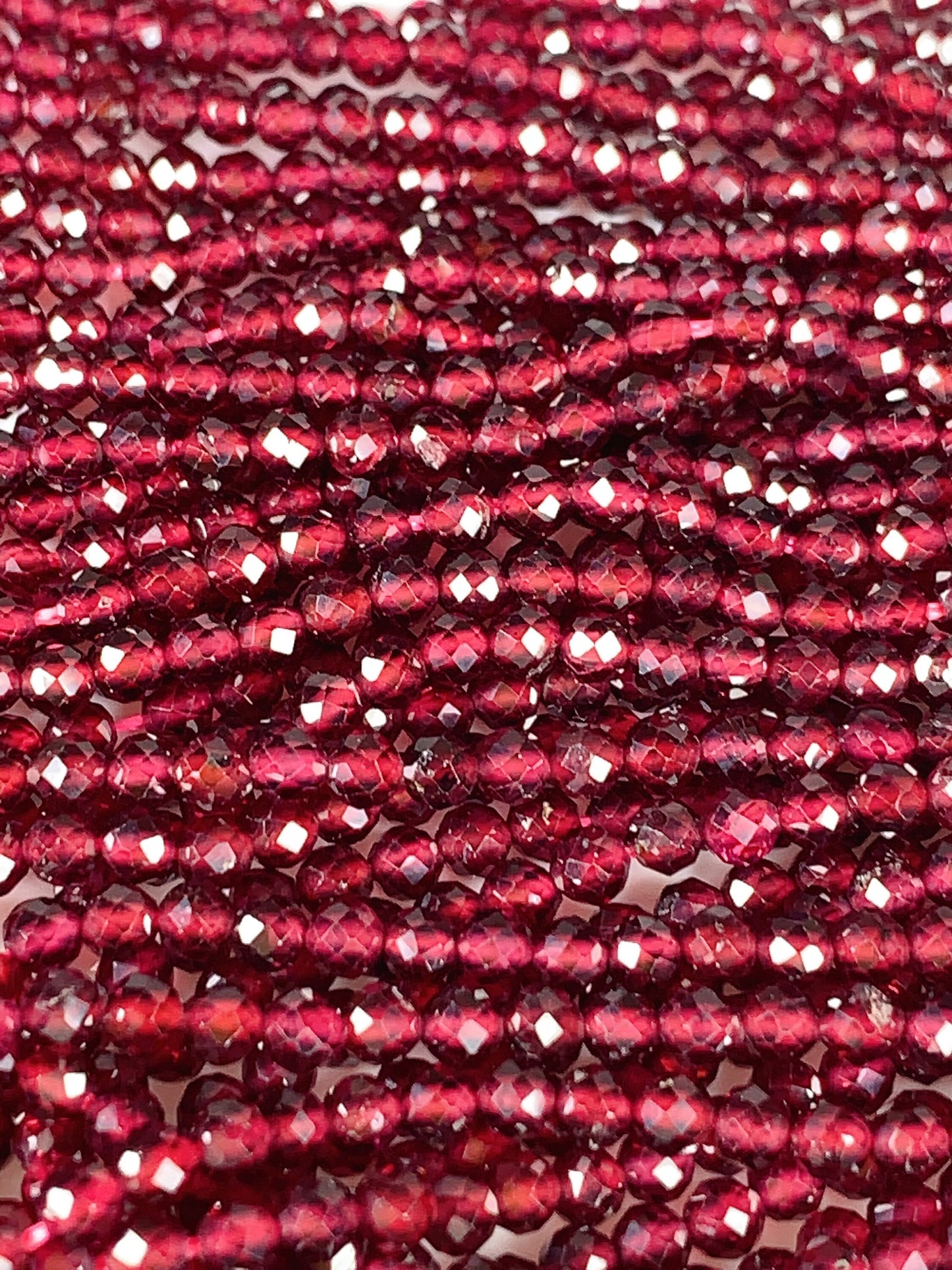 AAA Red Mozambique Garnet Faceted Round Beads: 2mm 3mm 4mm , 15.5" Strand