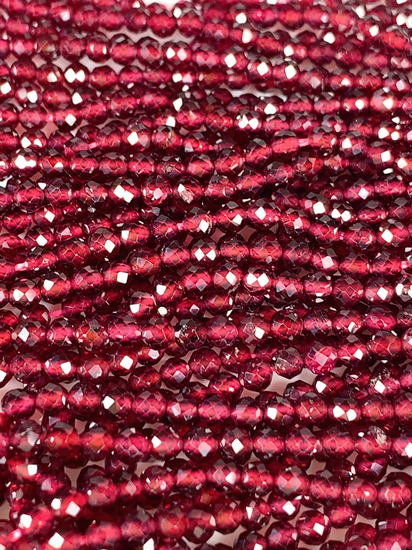 AAA Red Mozambique Garnet Faceted Round Beads: 2mm 3mm 4mm , 15.5" Strand