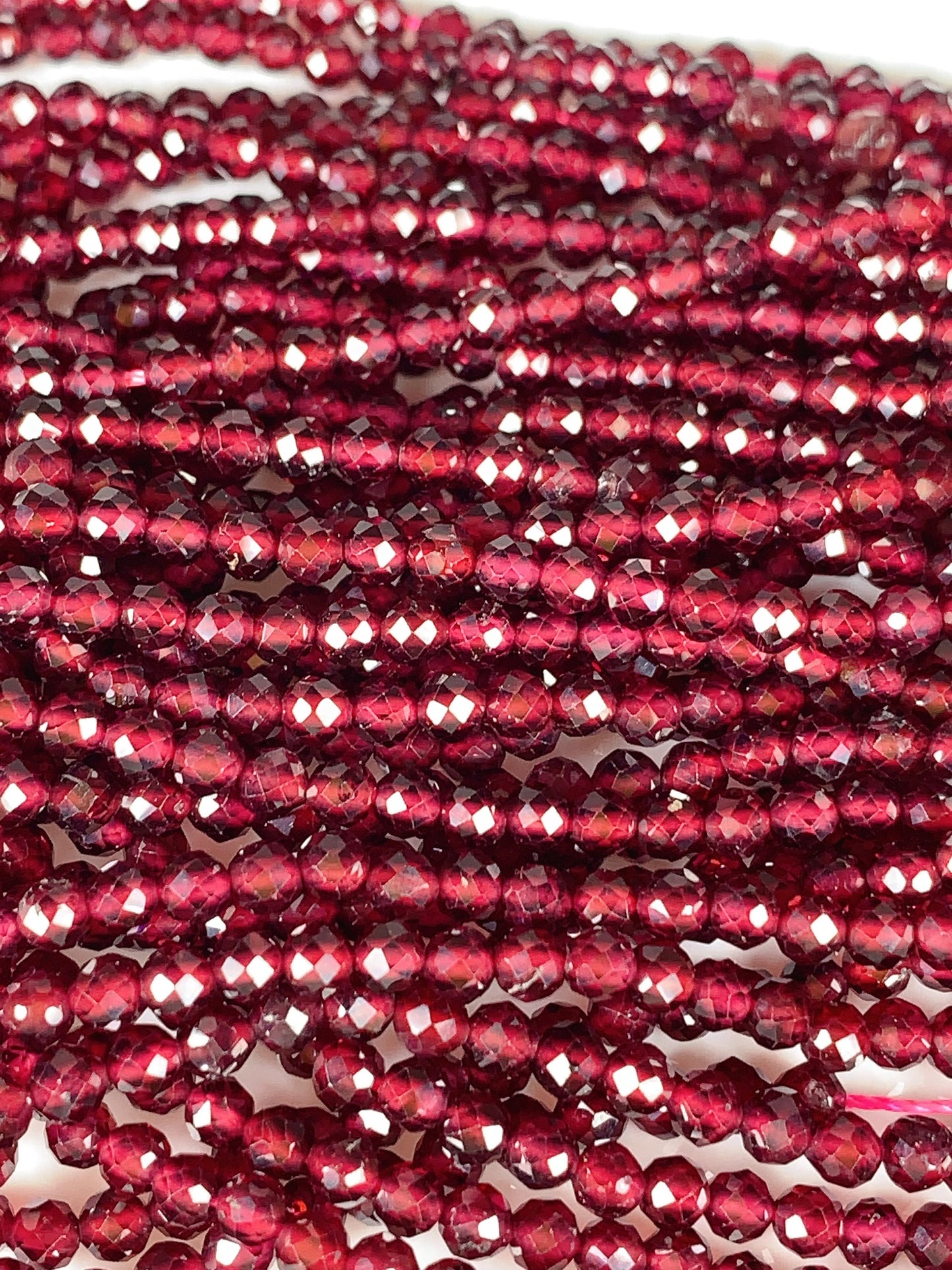 AAA Red Mozambique Garnet Faceted Round Beads: 2mm 3mm 4mm , 15.5" Strand
