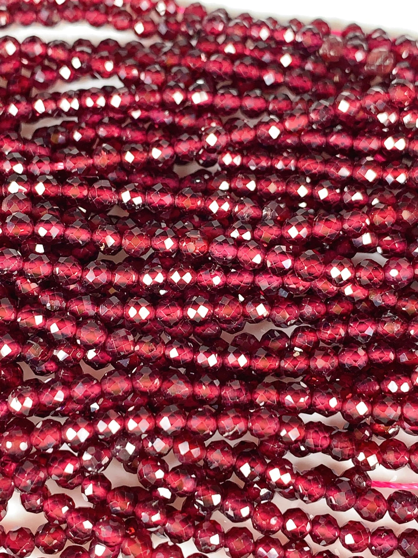AAA Red Mozambique Garnet Faceted Round Beads: 2mm 3mm 4mm , 15.5" Strand