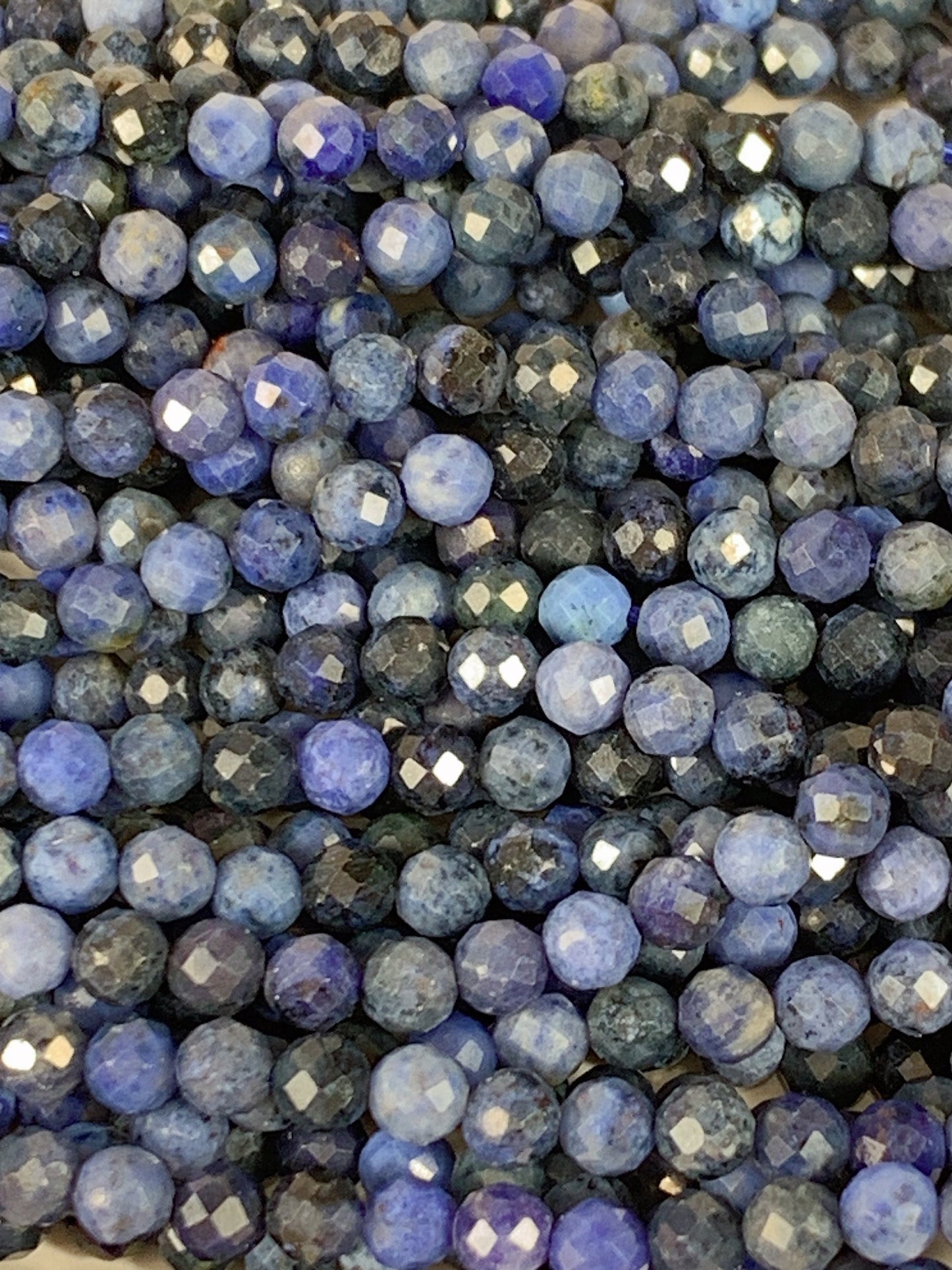 Genuine Natural Africa Blue Jasper Faceted Round Beads 15.5" Strand 2mm 3mm 4mm
