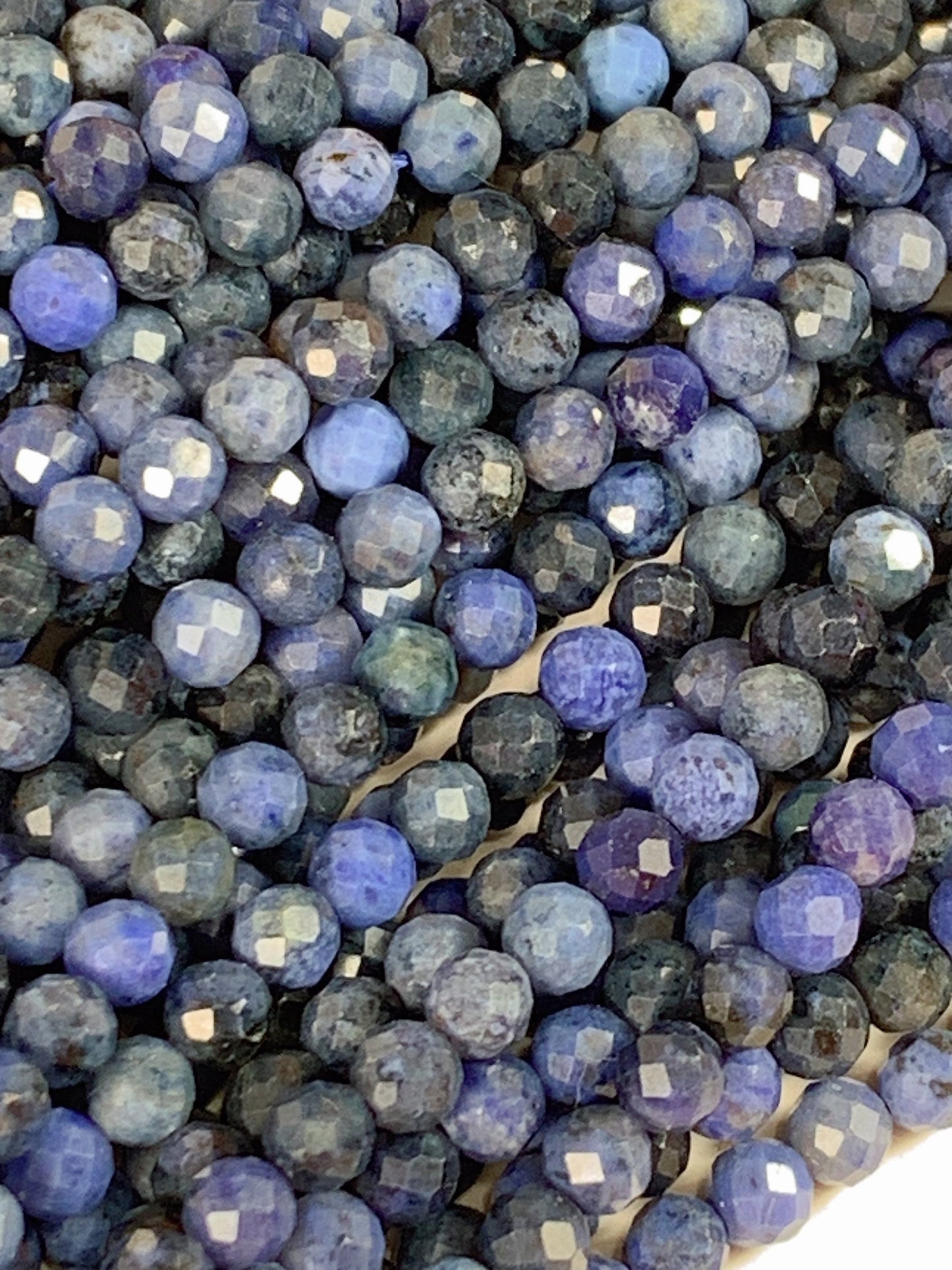 Genuine Natural Africa Blue Jasper Faceted Round Beads 15.5" Strand 2mm 3mm 4mm