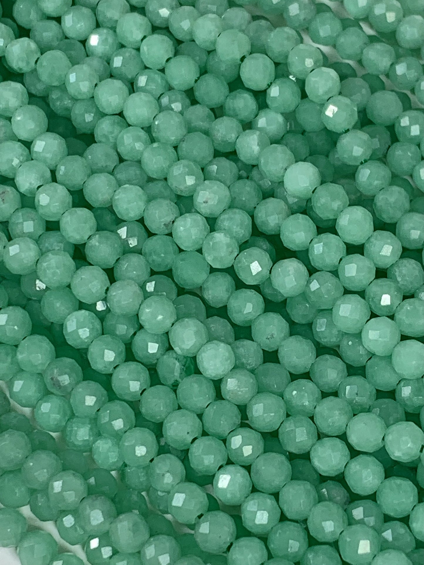 Grade AAA Genuine Natural Green Jade Faceted Round Beads 15.5" Strand 2mm 3mm 4mm