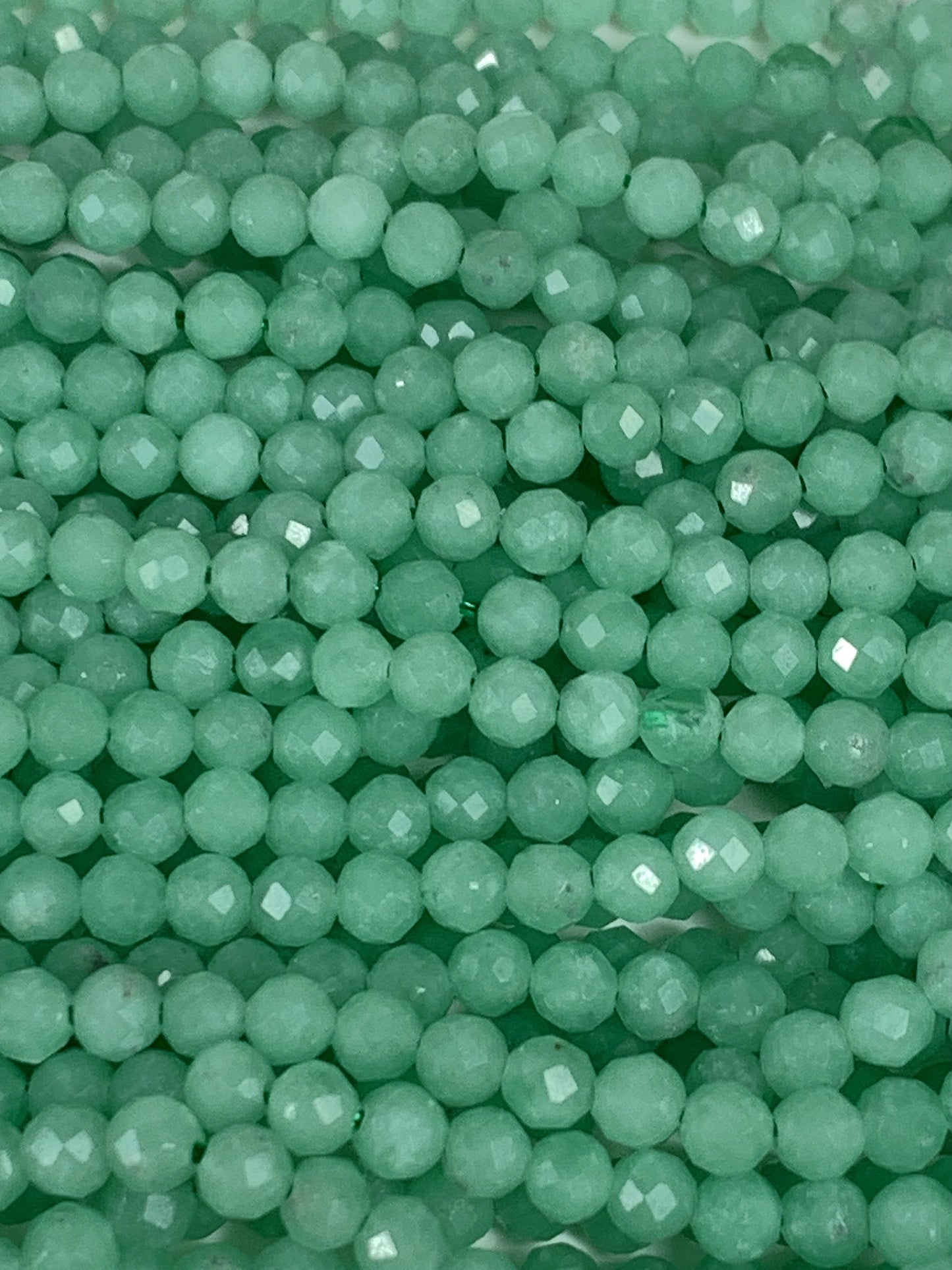 Grade AAA Genuine Natural Green Jade Faceted Round Beads 15.5" Strand 2mm 3mm 4mm