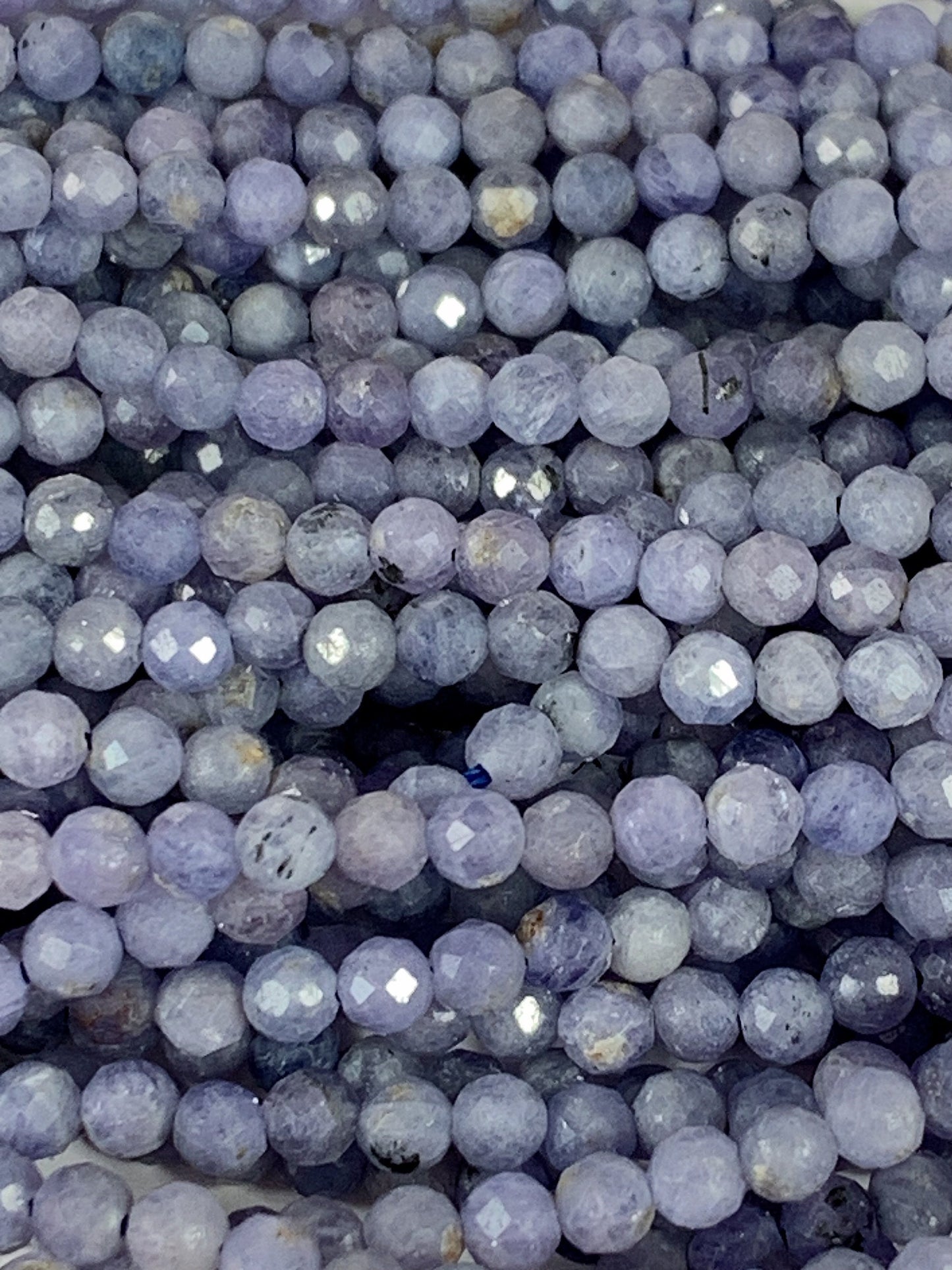 Genuine Natural Blue Tanzanite Faceted Round Beads 15.5" Strand 2mm 3mm 4mm