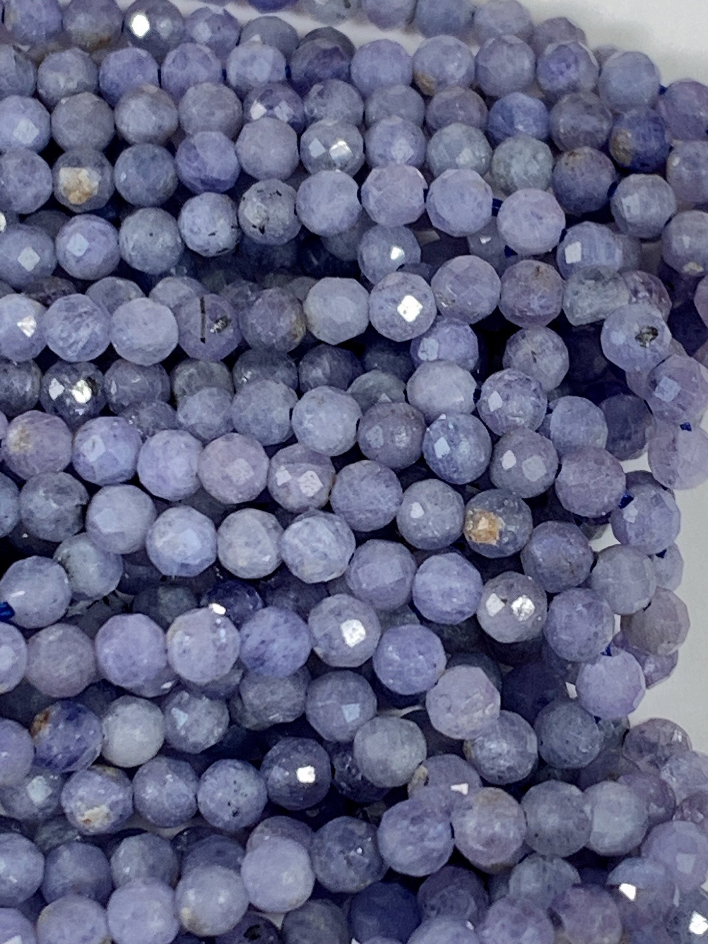 Genuine Natural Blue Tanzanite Faceted Round Beads 15.5" Strand 2mm 3mm 4mm