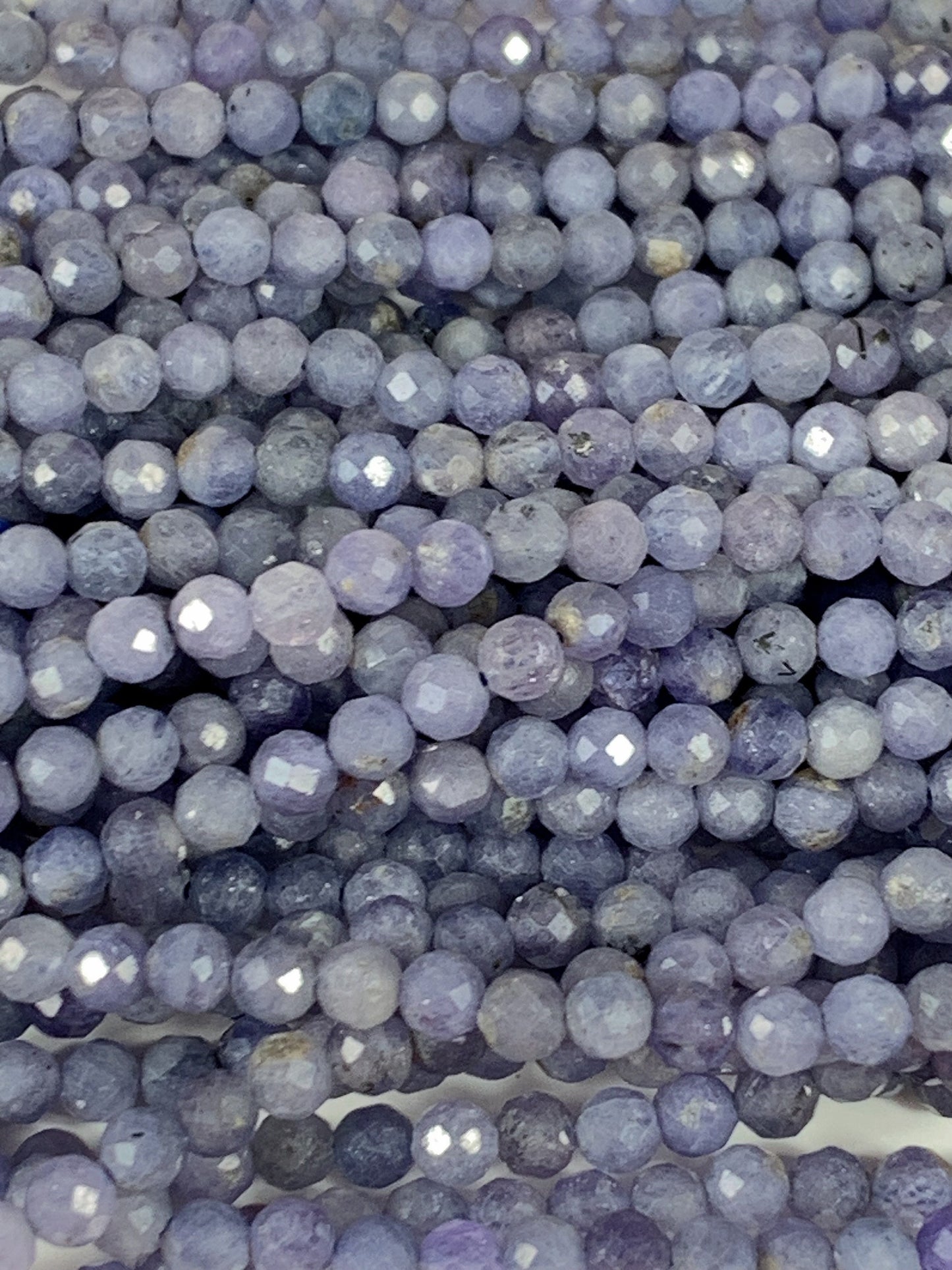 Genuine Natural Blue Tanzanite Faceted Round Beads 15.5" Strand 2mm 3mm 4mm