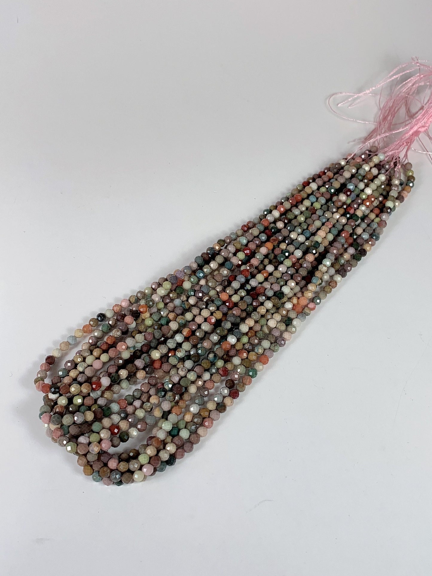Rainbow Agate Faceted Round Beads: Natural Alashan Gemstone Strand