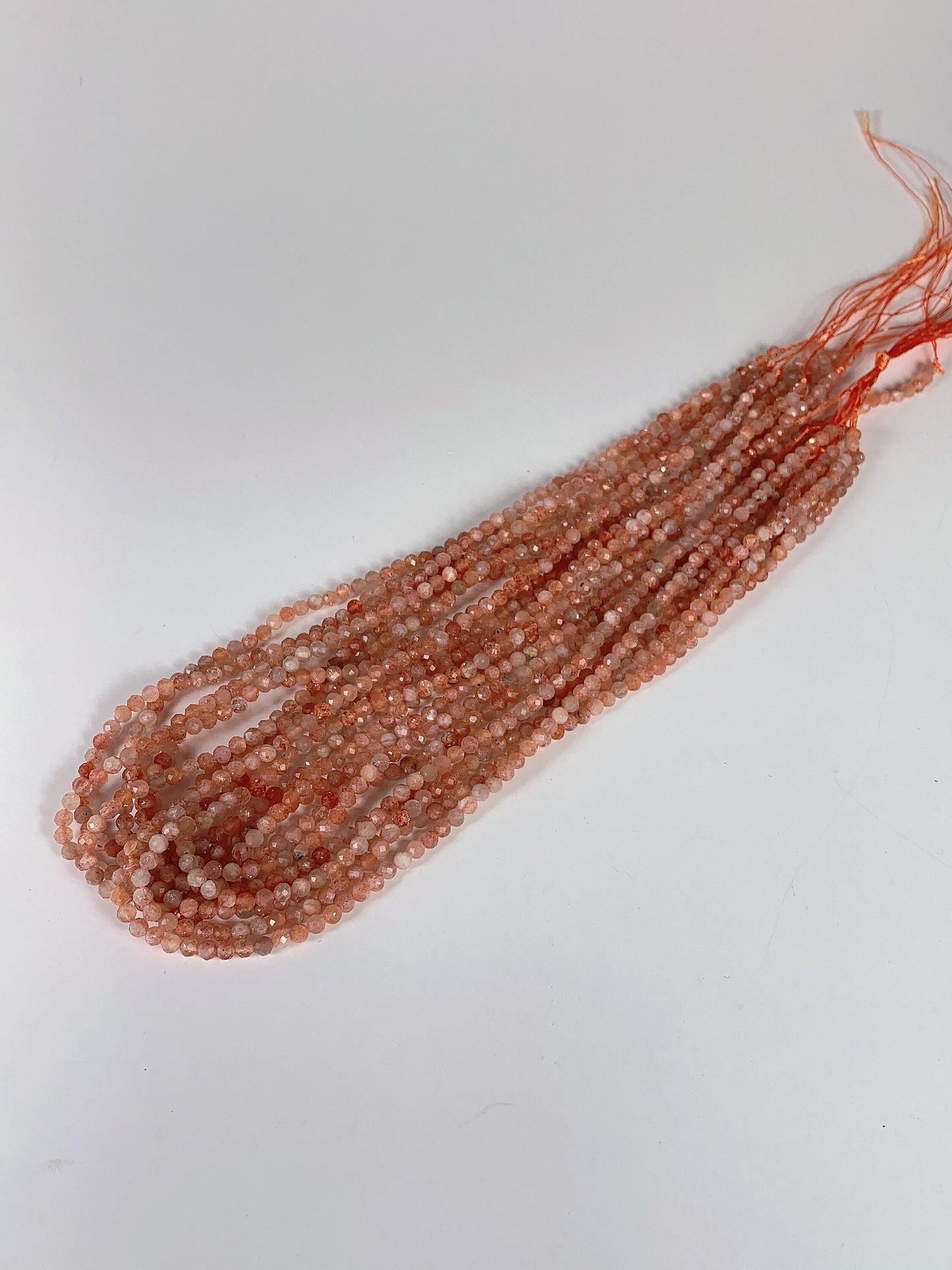 AAA Golden Sunstone Faceted Round Beads: Natural Orange Gemstone Strand (2mm 3mm 4mm)