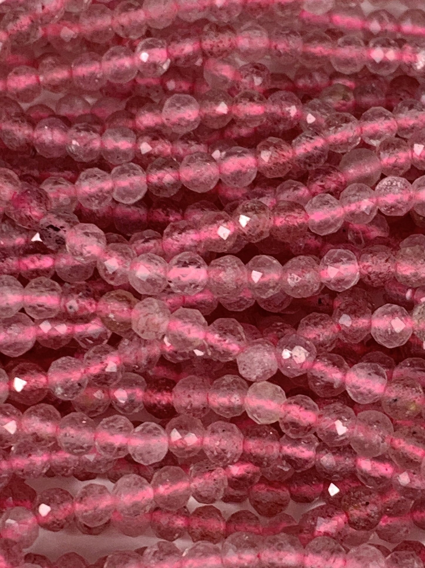 Grade AAA Genuine Natural Red Strawberry Faceted Round Beads 15.5" Strand 2mm 3mm 4mm