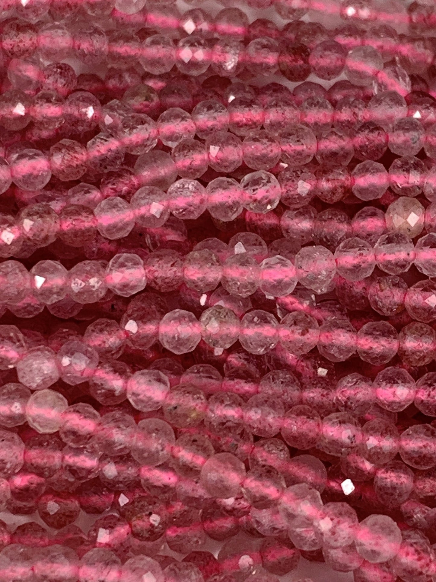 Grade AAA Genuine Natural Red Strawberry Faceted Round Beads 15.5" Strand 2mm 3mm 4mm