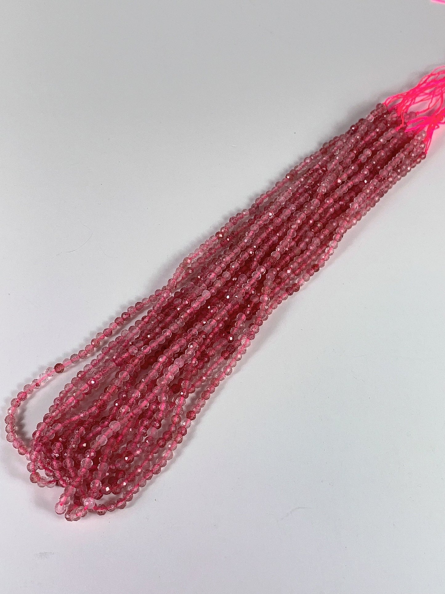 Grade AAA Genuine Natural Red Strawberry Faceted Round Beads 15.5" Strand 2mm 3mm 4mm