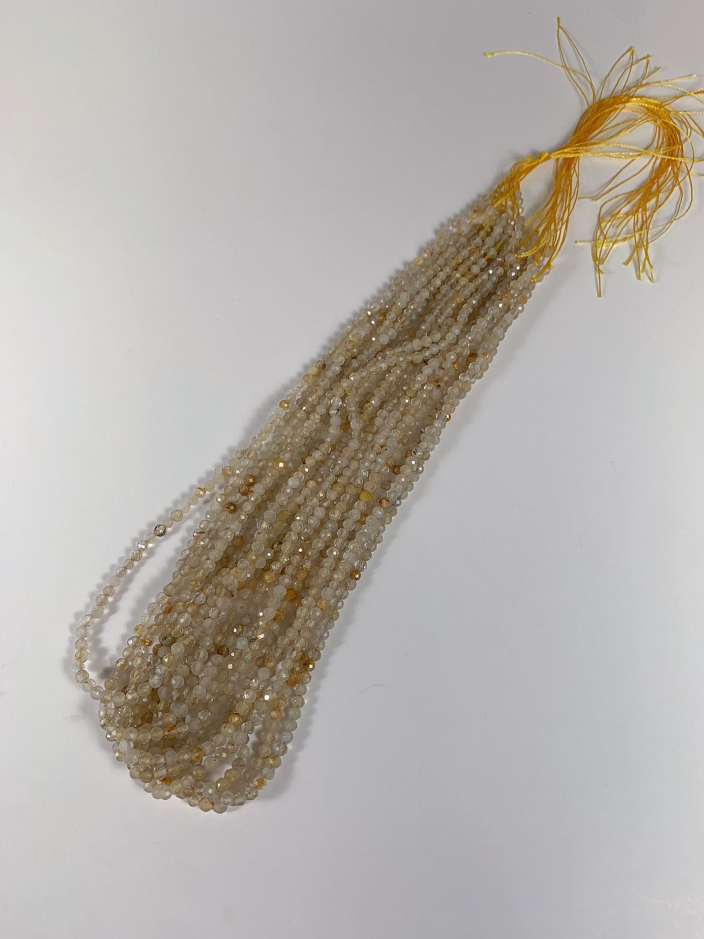 Genuine Natural Gold Rutilated Quartz Faceted Round Beads 15.5" Strand 2mm 3mm 4mm