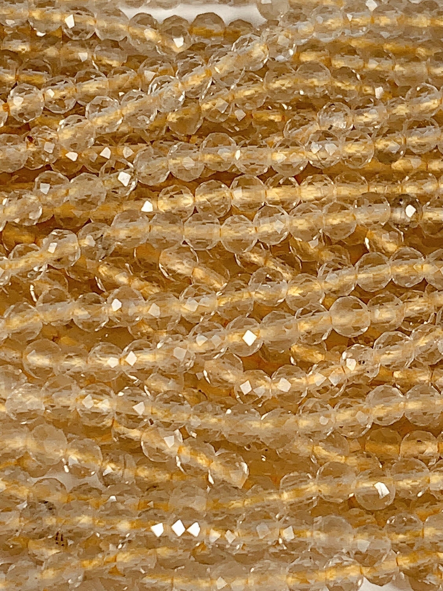 Faceted Lemon Quartz Beads: Natural Yellow Gemstone Strand (2mm 3mm 4mm)