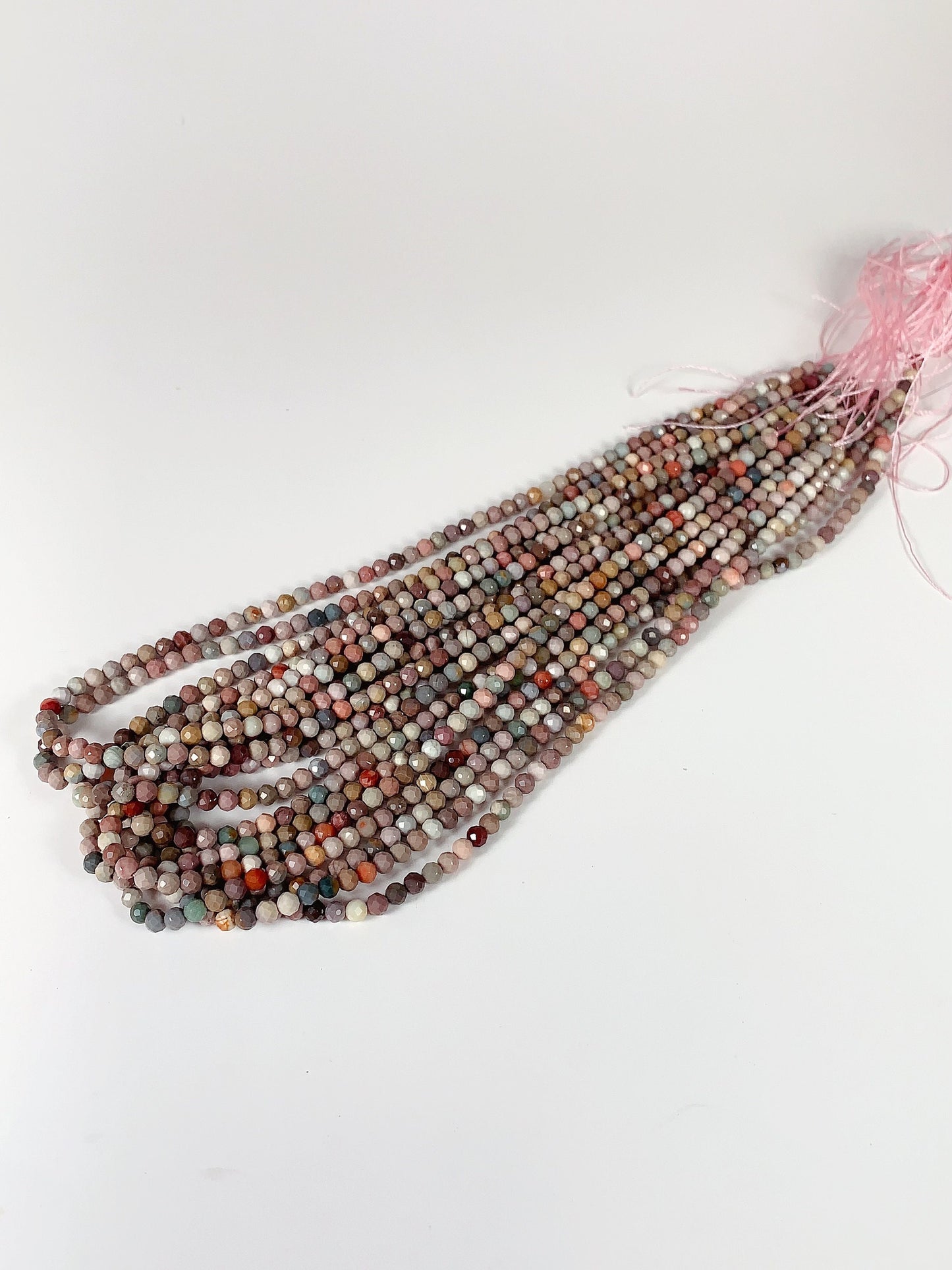 Rainbow Agate Faceted Round Beads: Natural Alashan Mongolia Gemstone (15.5" Strand)