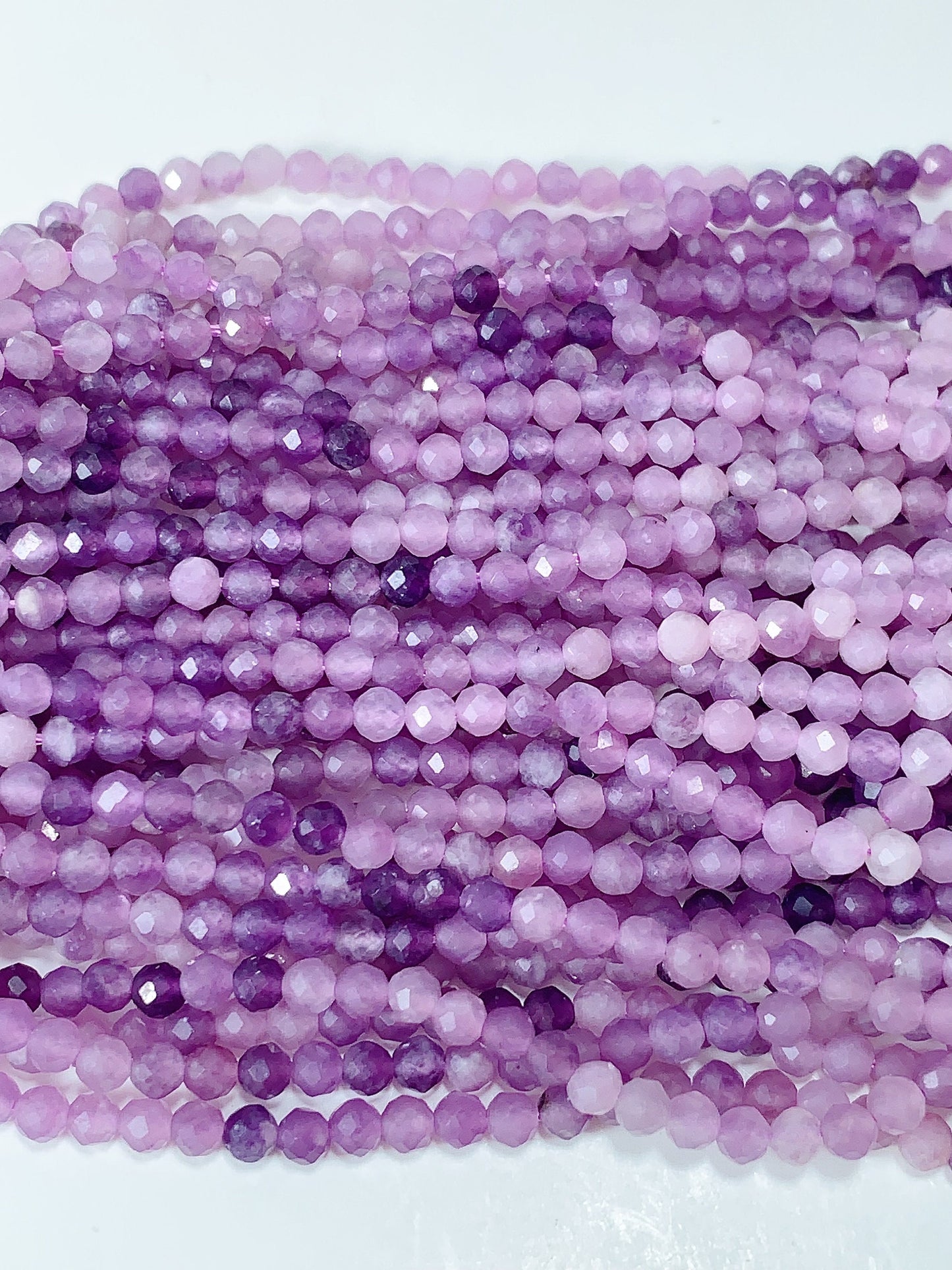 Genuine Natural Gradient Shaded Purple Lilac Lepidolite  Round Beads 15.5" Strand 2mm 3mm 4mm