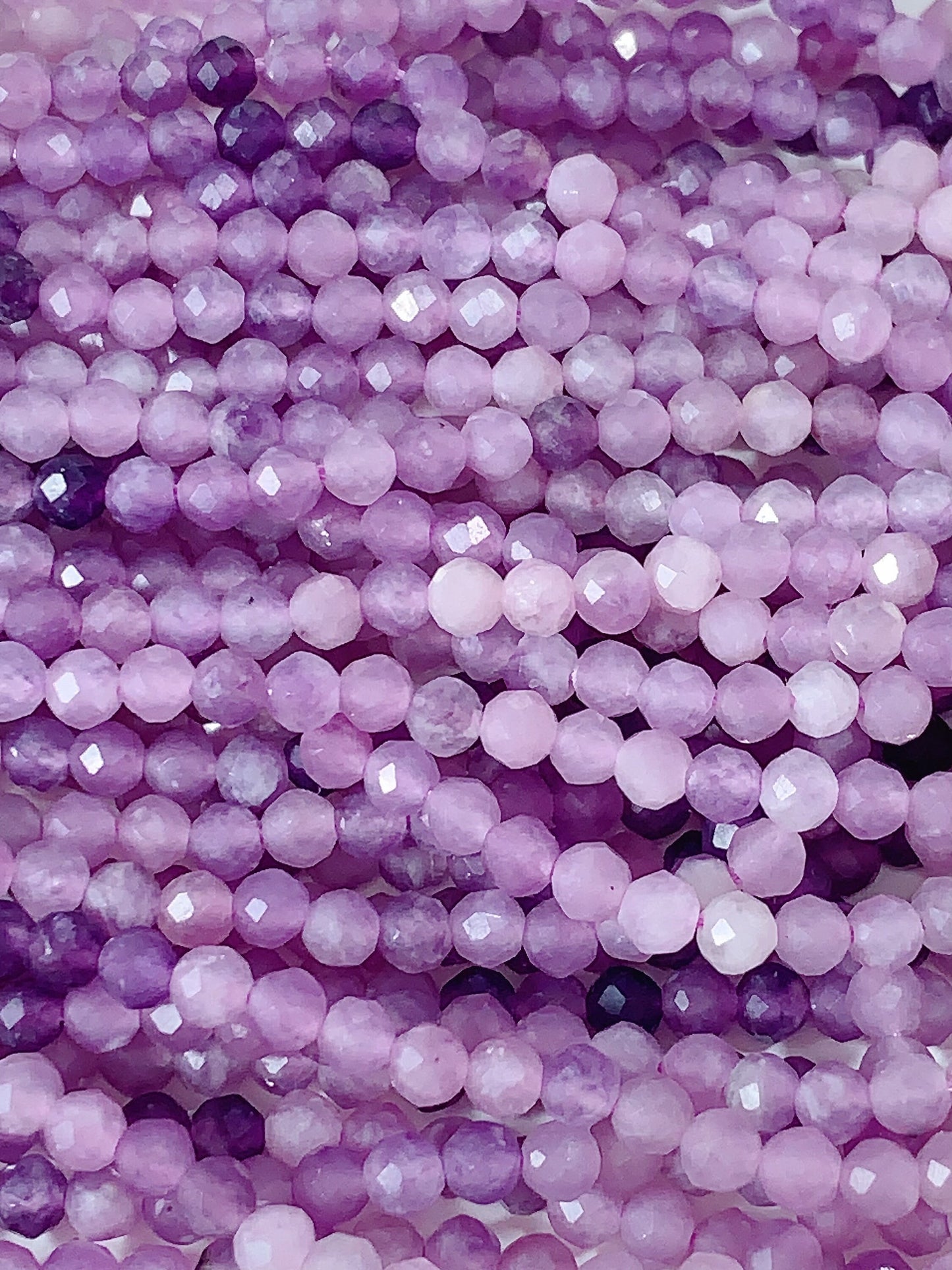 Genuine Natural Gradient Shaded Purple Lilac Lepidolite  Round Beads 15.5" Strand 2mm 3mm 4mm