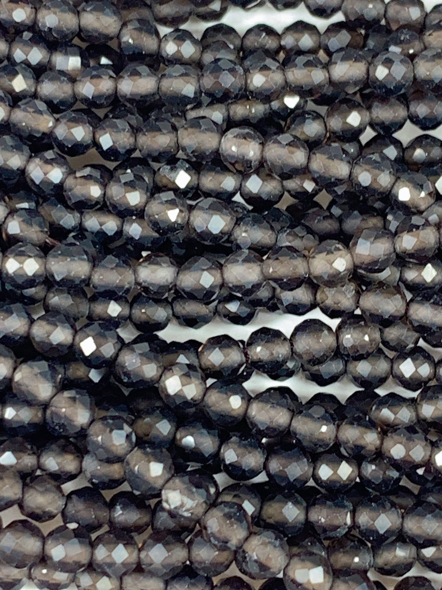 Grade AAA+ Genuine Natural Smoky Quartz  Faceted Round Beads 15.5" Strand 2mm 3mm 4mm