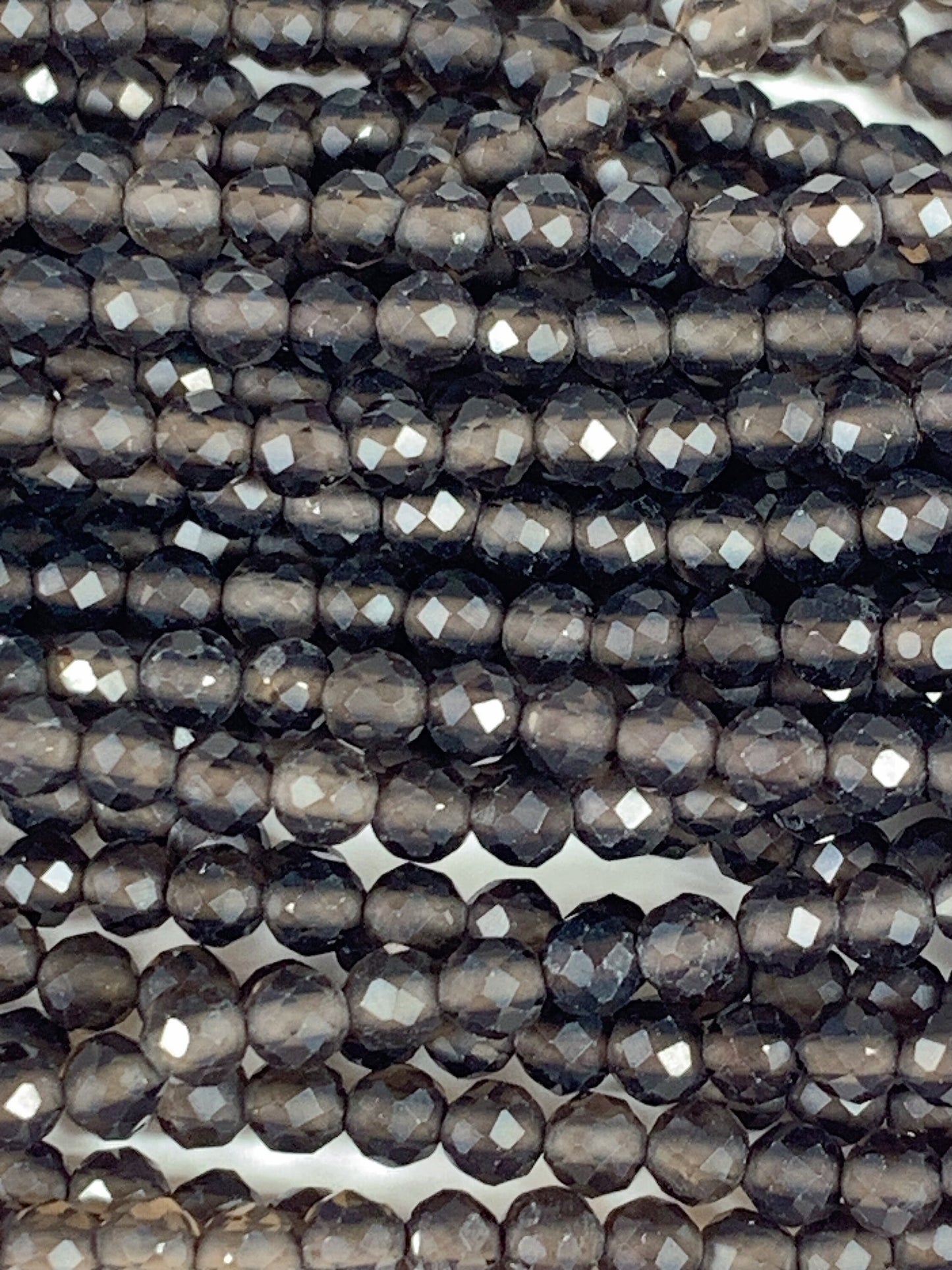 Grade AAA+ Genuine Natural Smoky Quartz  Faceted Round Beads 15.5" Strand 2mm 3mm 4mm