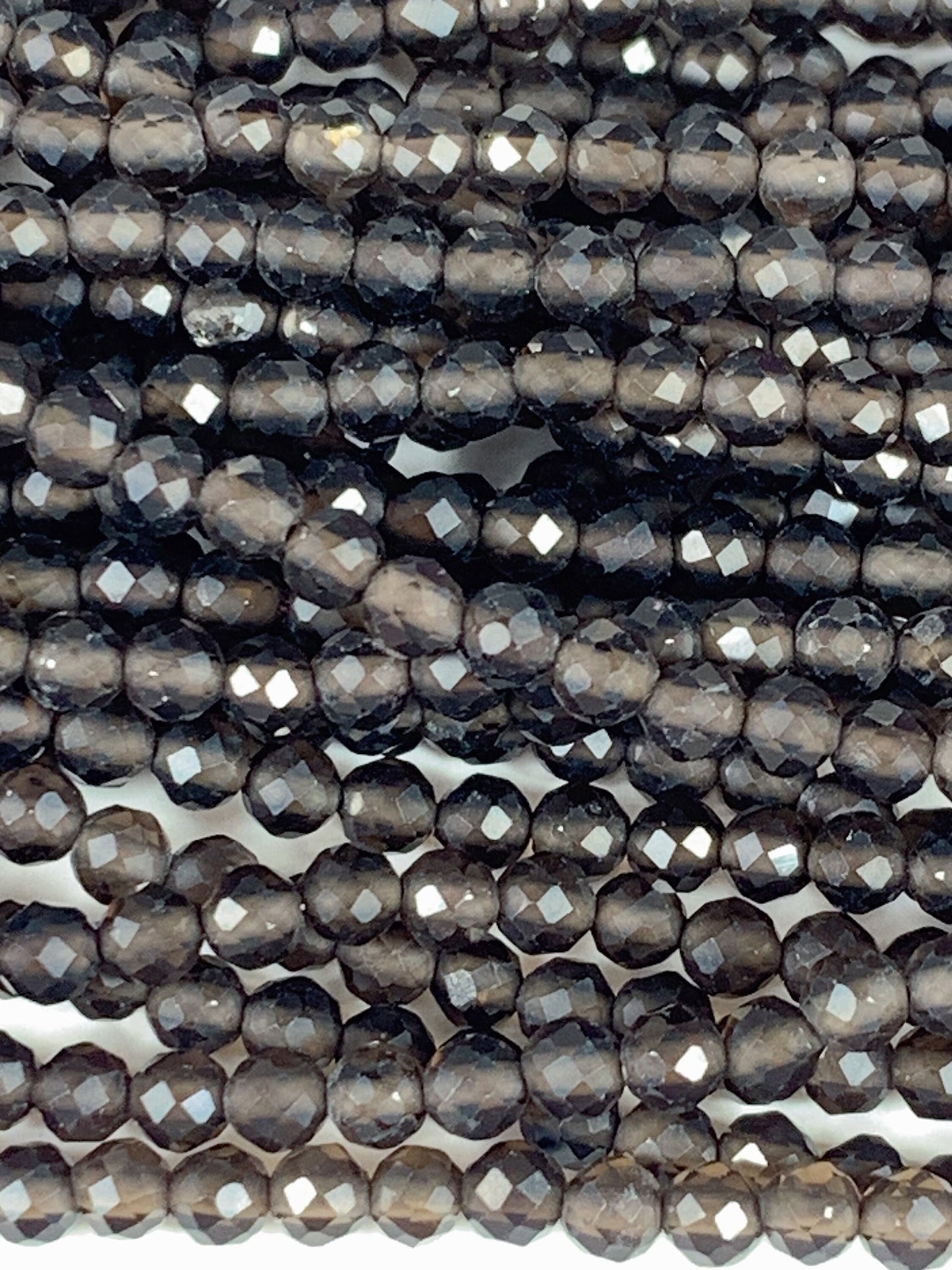 Grade AAA+ Genuine Natural Smoky Quartz  Faceted Round Beads 15.5" Strand 2mm 3mm 4mm