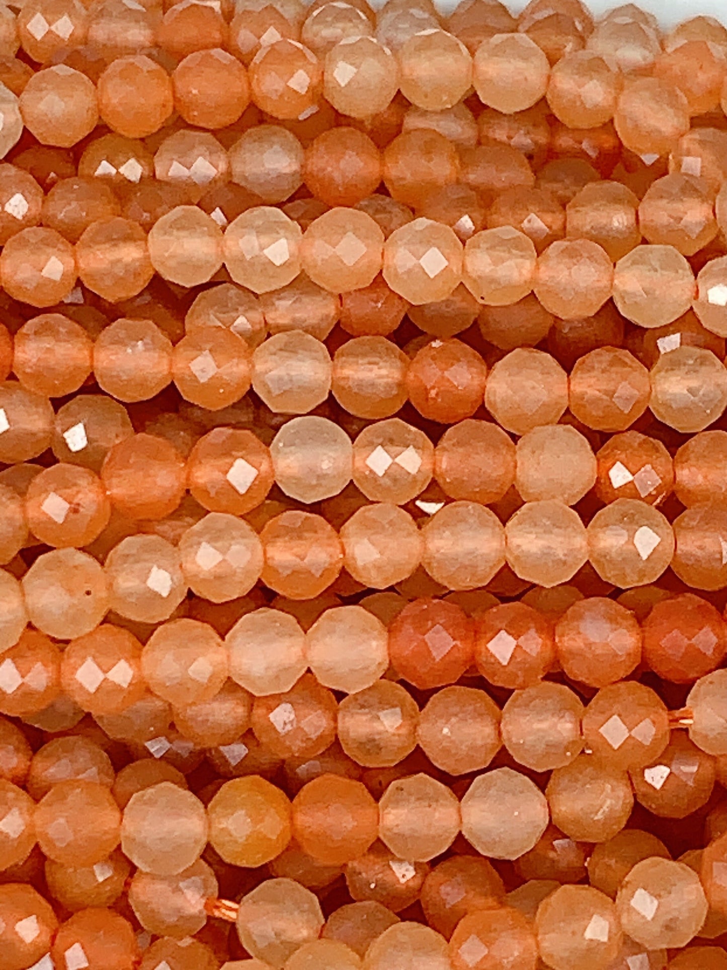 Grade AAA Genuine Natural Orange Red Aventurine Faceted Round Beads 15.5" Strand 2mm 3mm 4mm