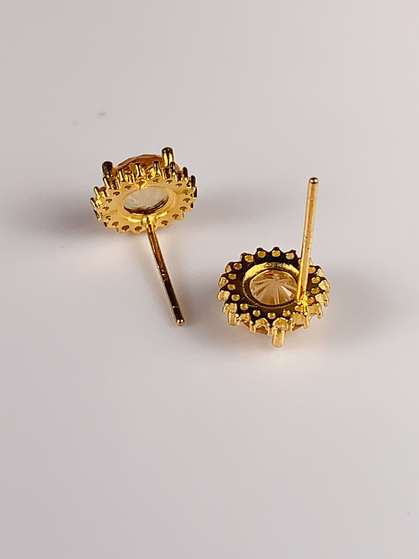 6mm Grade AAA Citrine Millennium Cut Sterling Silver Earring