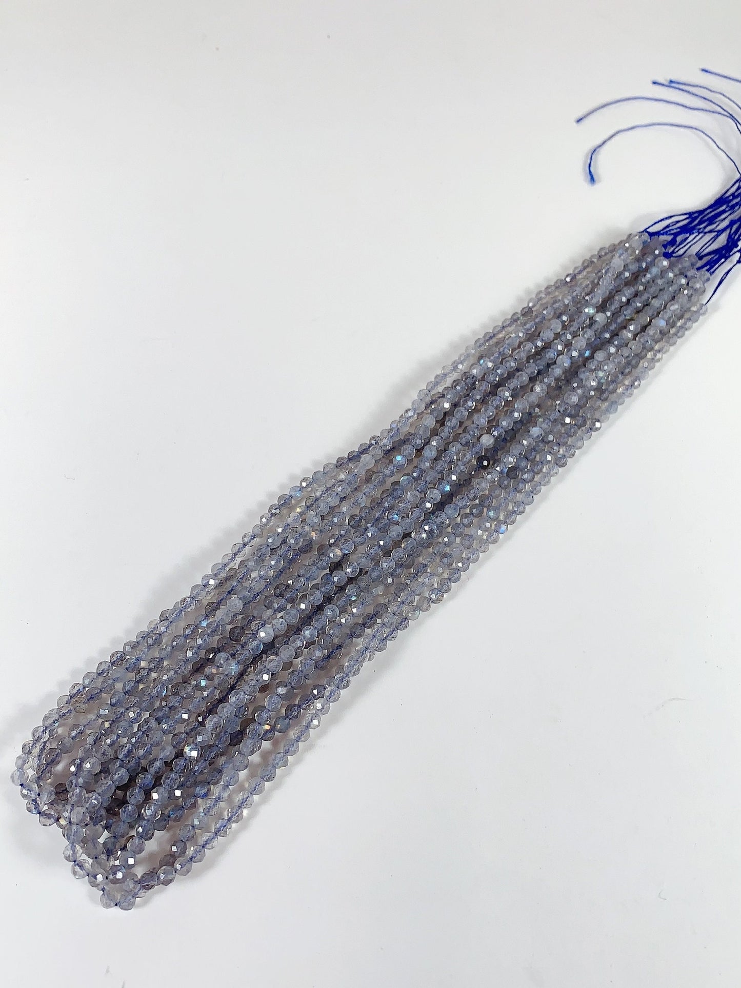AAA Labradorite Faceted Round Beads: Natural Gray Blue Gemstone Strand