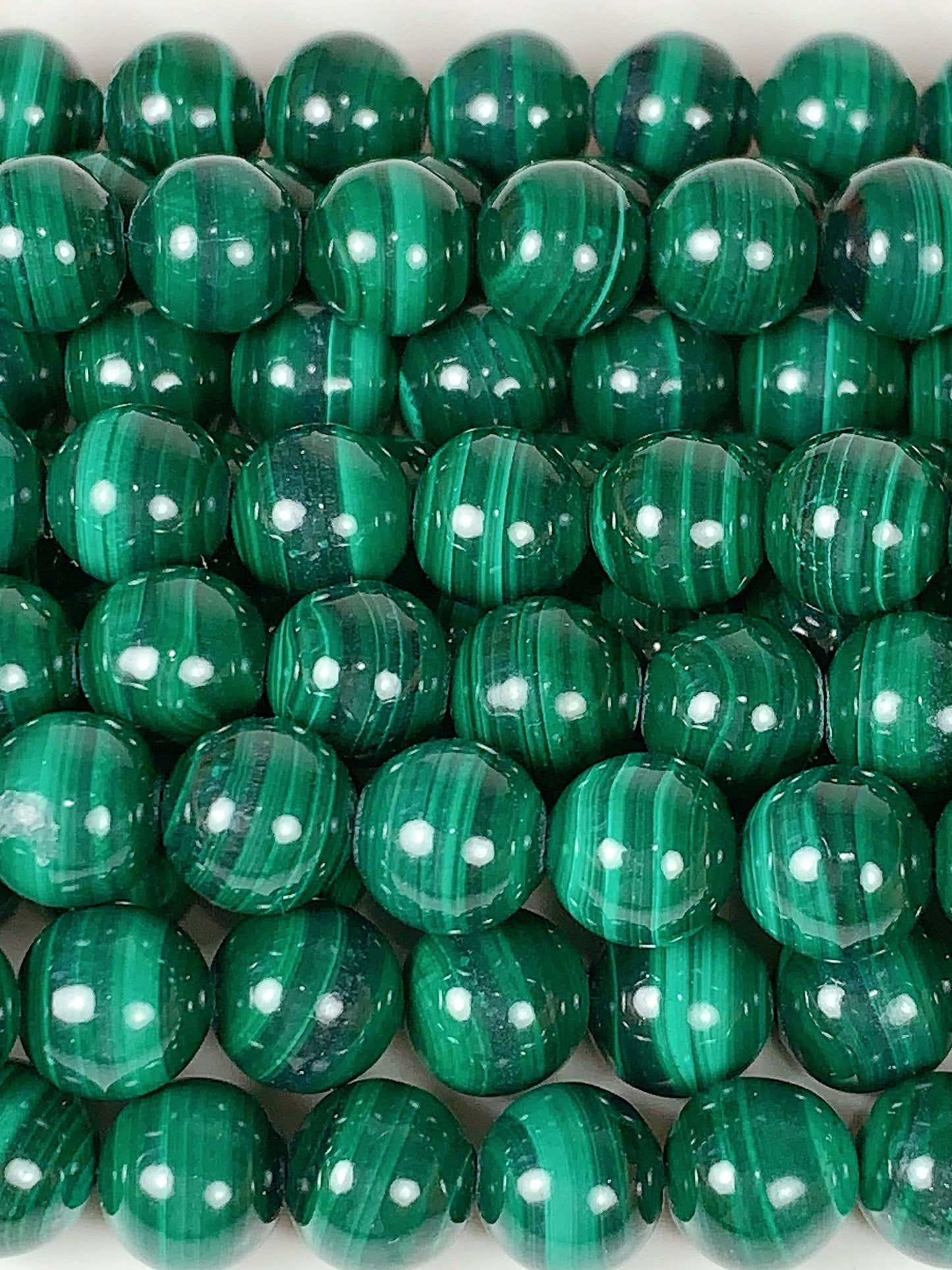 AAA Green Malachite Beads: Natural Smooth Round Gemstone, 15.5" Strand