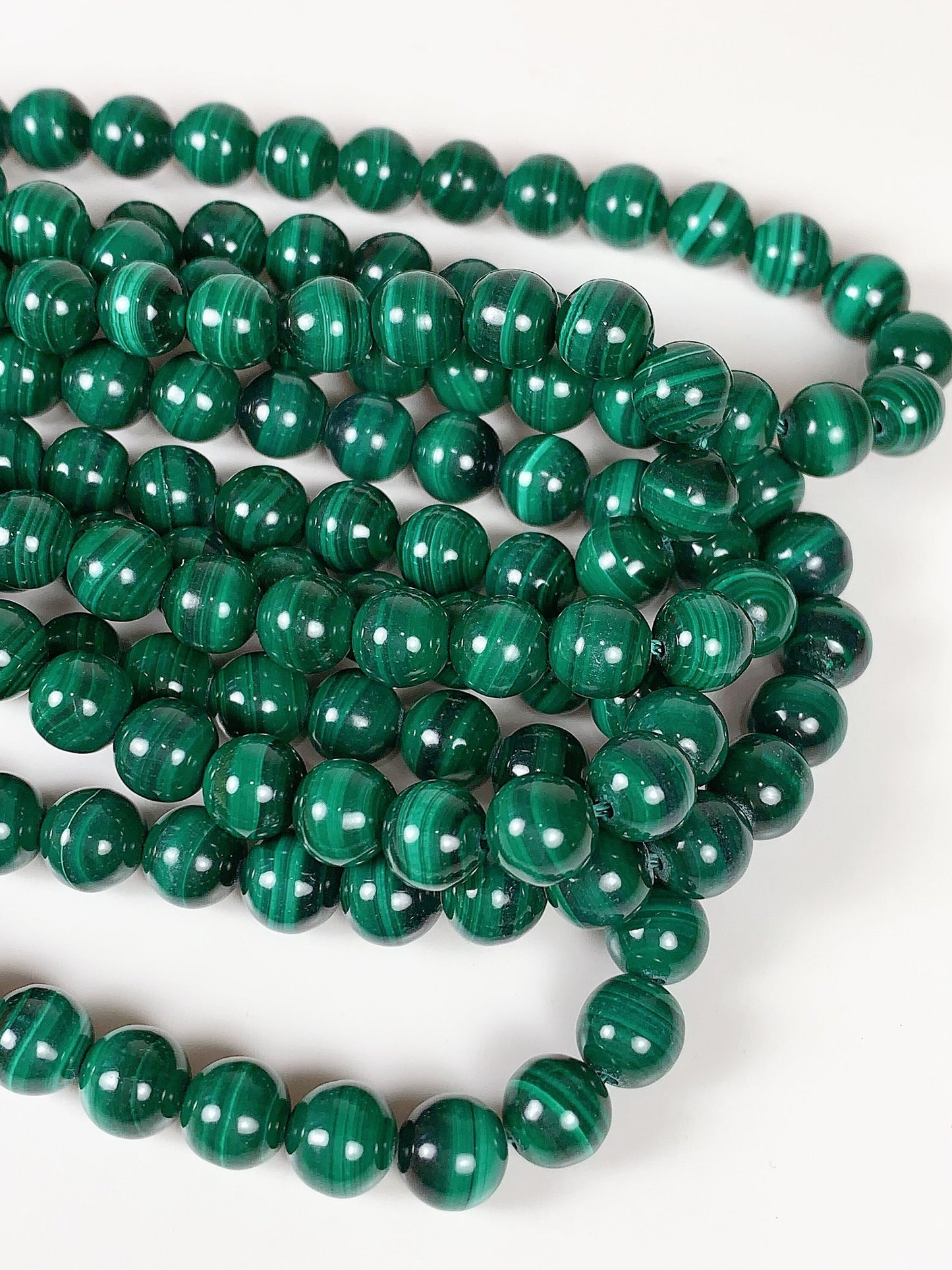 AAA Green Malachite Beads: Natural Smooth Round Gemstone, 15.5" Strand
