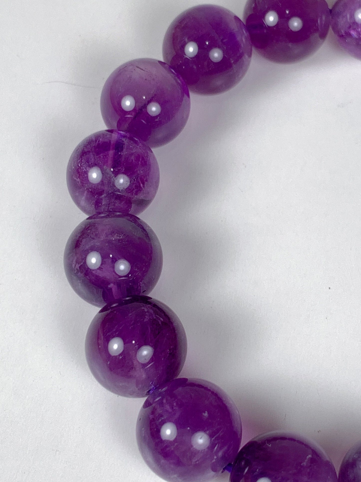 Genuine Natural purple Amethyst Smooth Round Stretch Bracelet 12mm