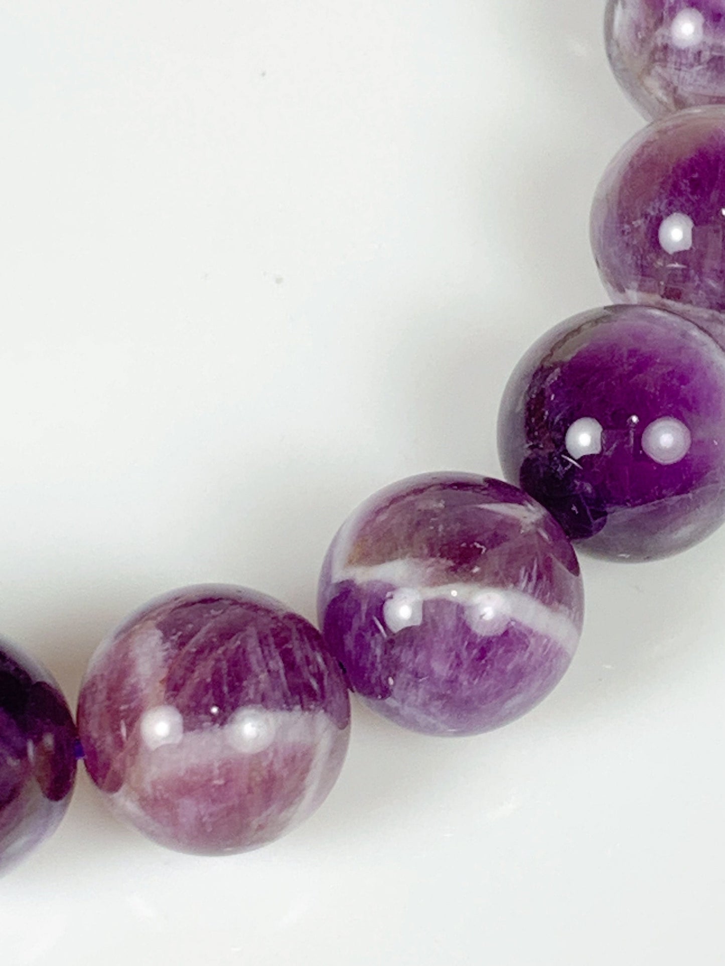 Genuine Natural purple Amethyst Smooth Round Stretch Bracelet 10mm