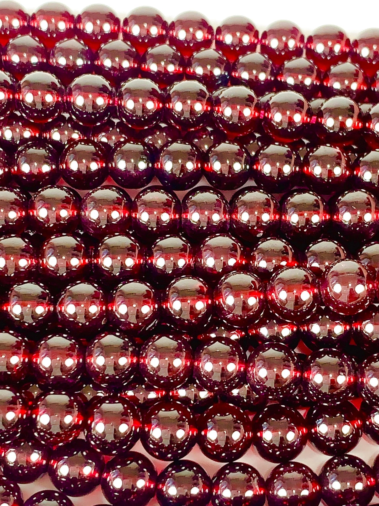Grade AAA+++  Genuine Natural Red Garnet Smooth Round Beads 15.5" Strand Gemstone  4mm 6mm