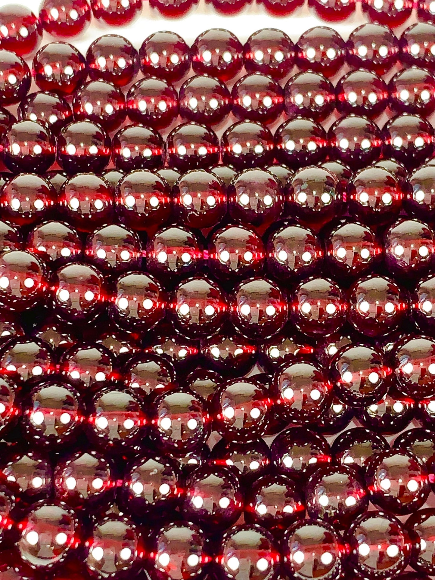 Grade AAA+++  Genuine Natural Red Garnet Smooth Round Beads 15.5" Strand Gemstone  4mm 6mm