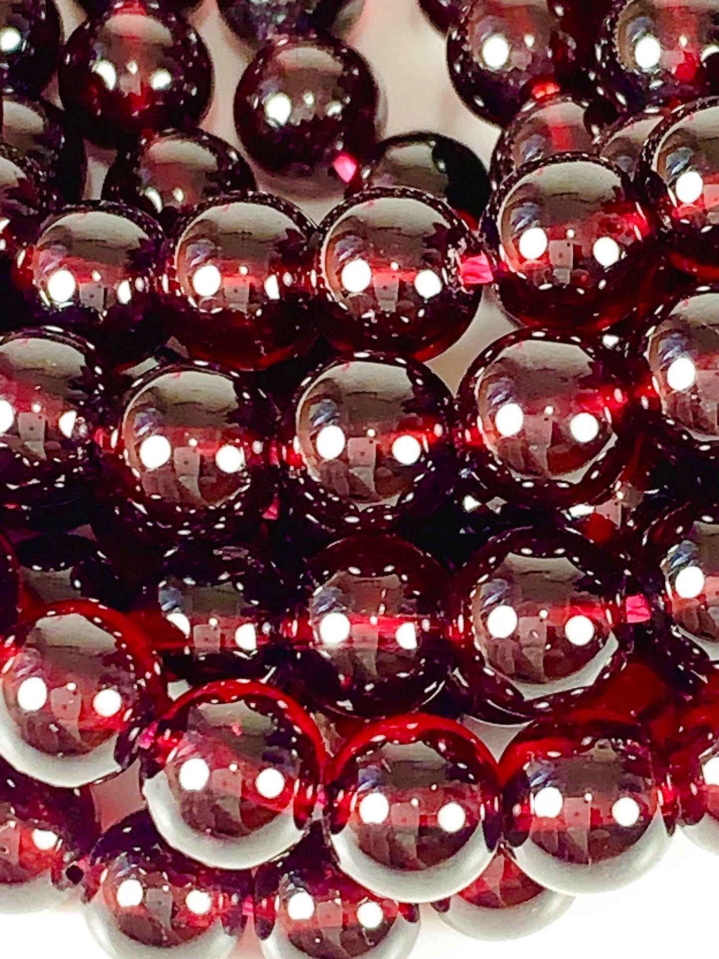 Grade AAA+++  Genuine Natural Red Garnet Smooth Round Beads 15.5" Strand Gemstone  4mm 6mm