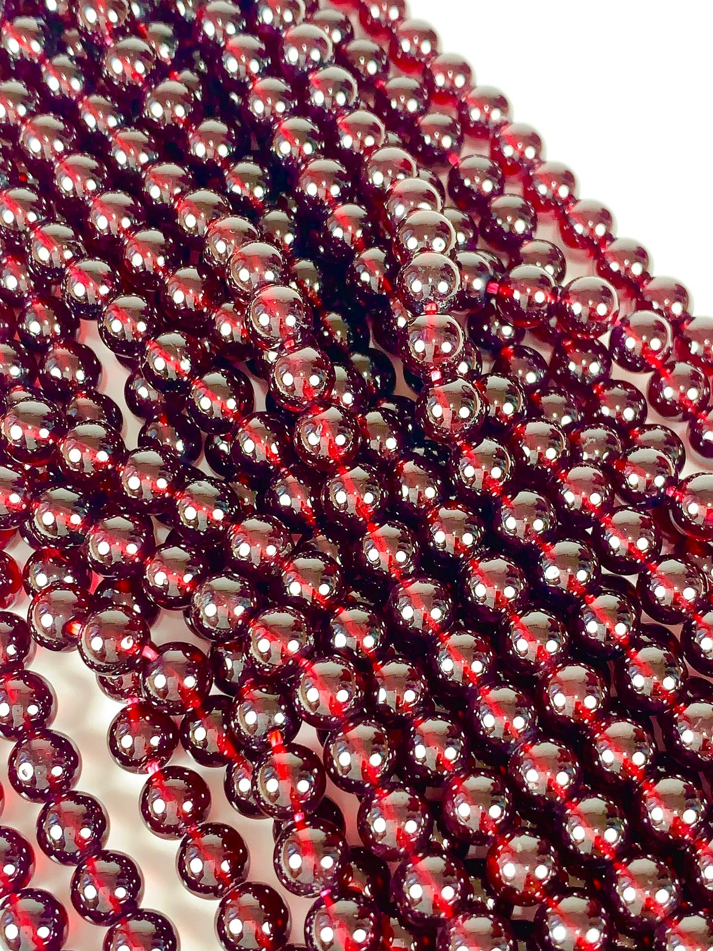 Grade AAA+++  Genuine Natural Red Garnet Smooth Round Beads 15.5" Strand Gemstone  4mm 6mm