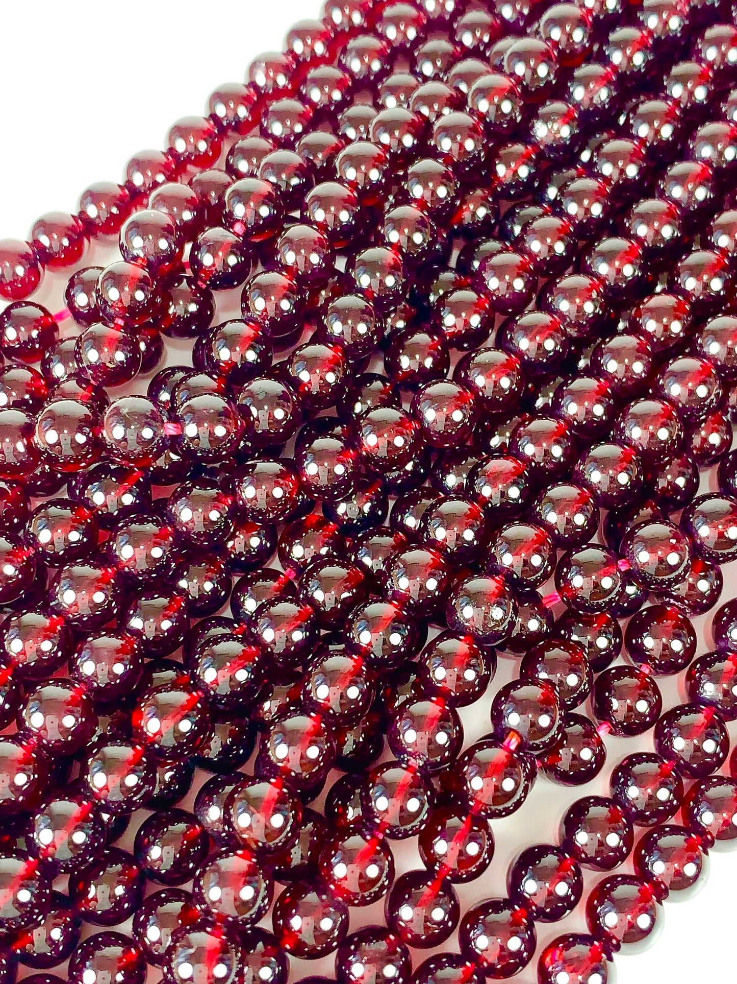 Grade AAA+++  Genuine Natural Red Garnet Smooth Round Beads 15.5" Strand Gemstone  4mm 6mm